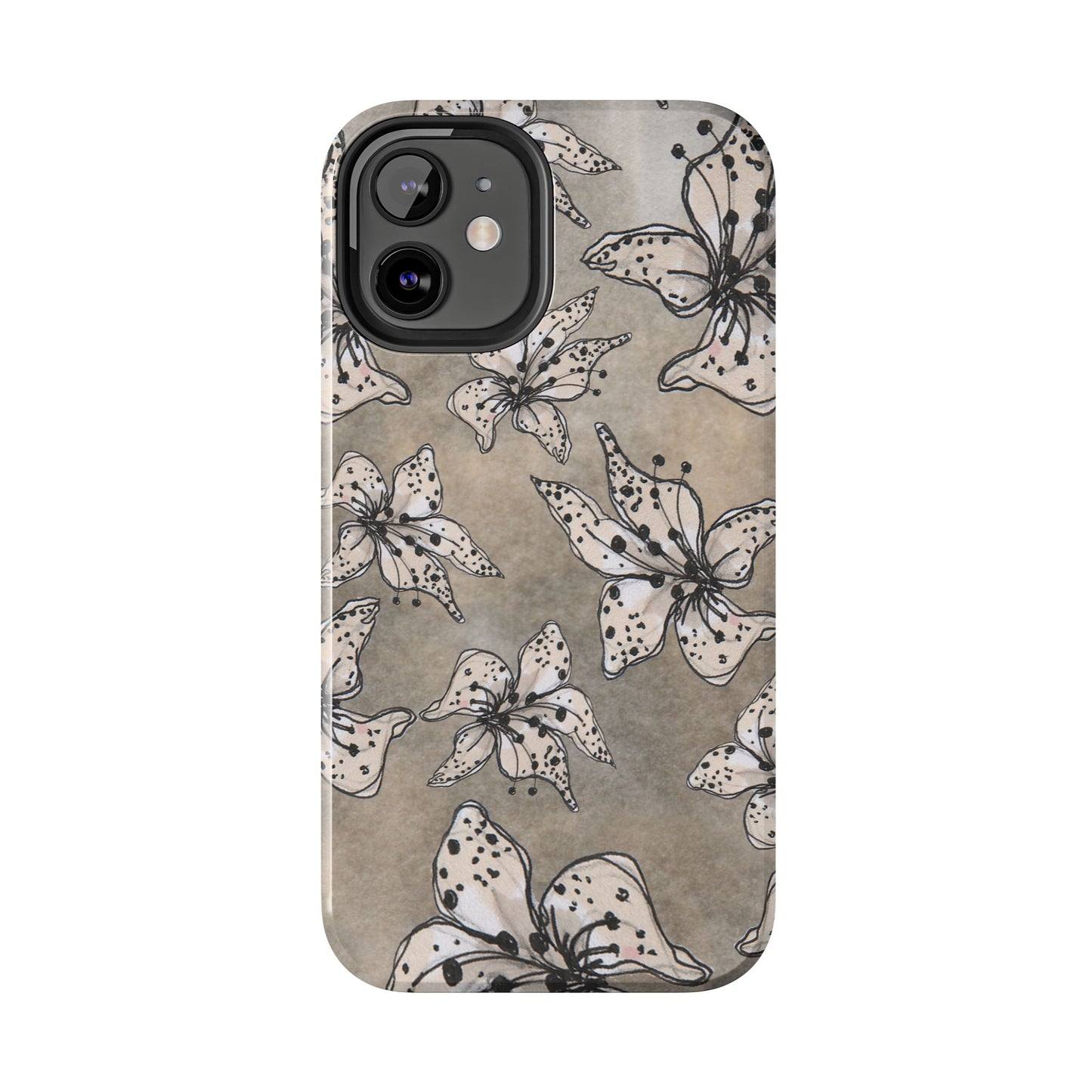 Spotted Lilies Gray Phone Case