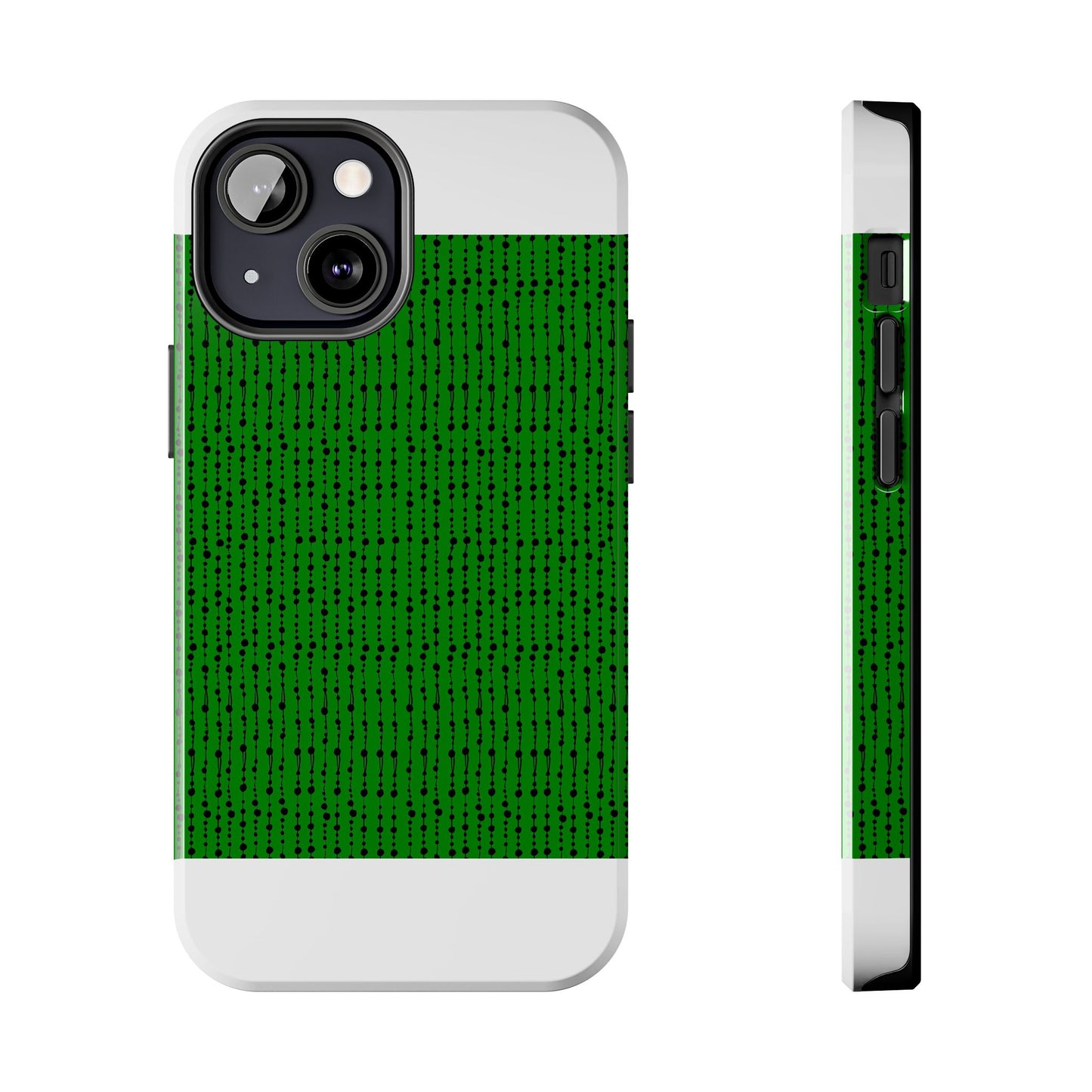 Beaded Curtain Green / Black Phone Case