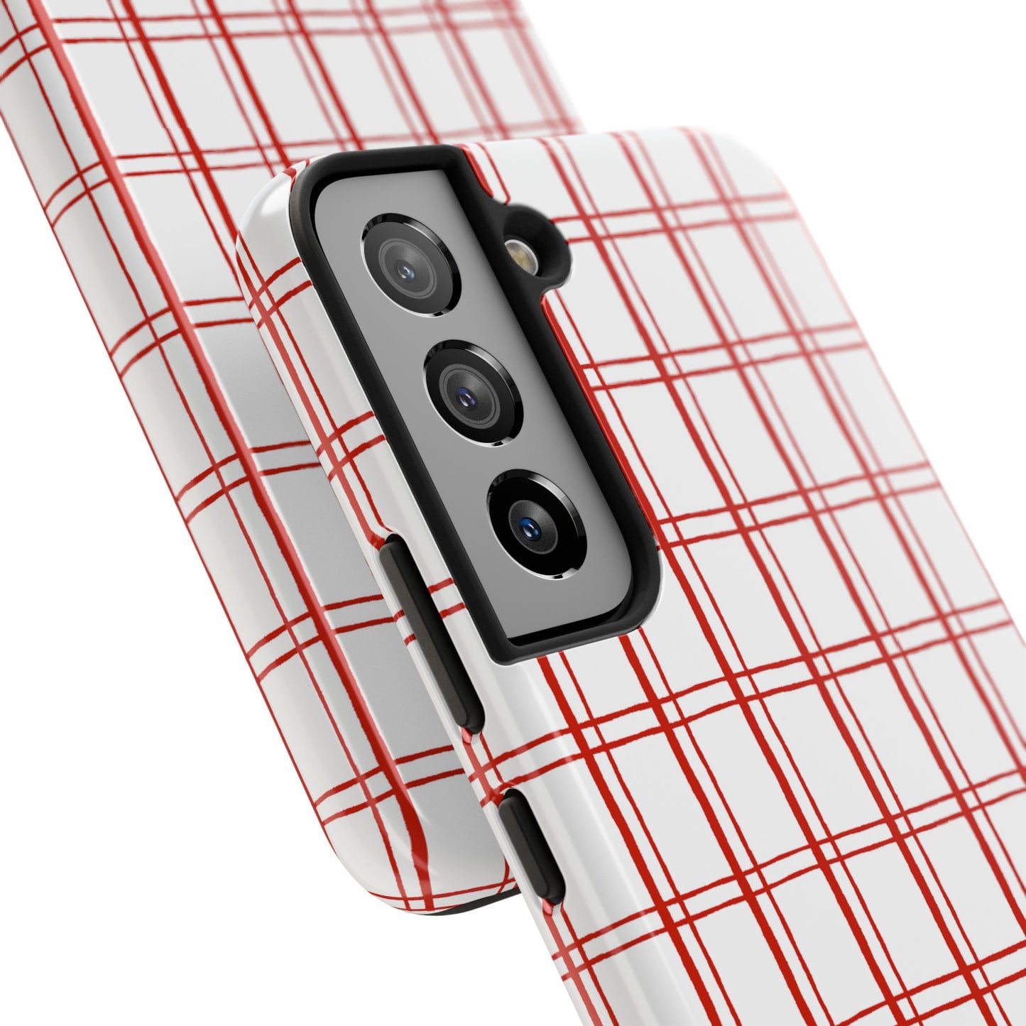 Little Plaid White / Red Phone Case