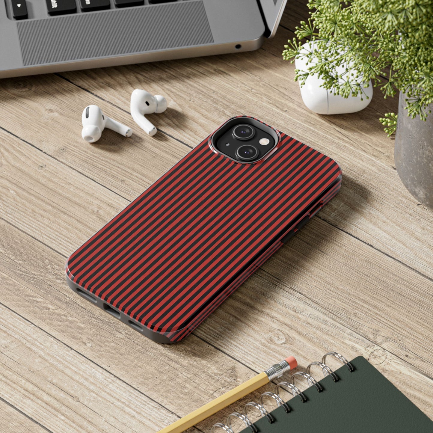 Stripe Red / Black Phone Case