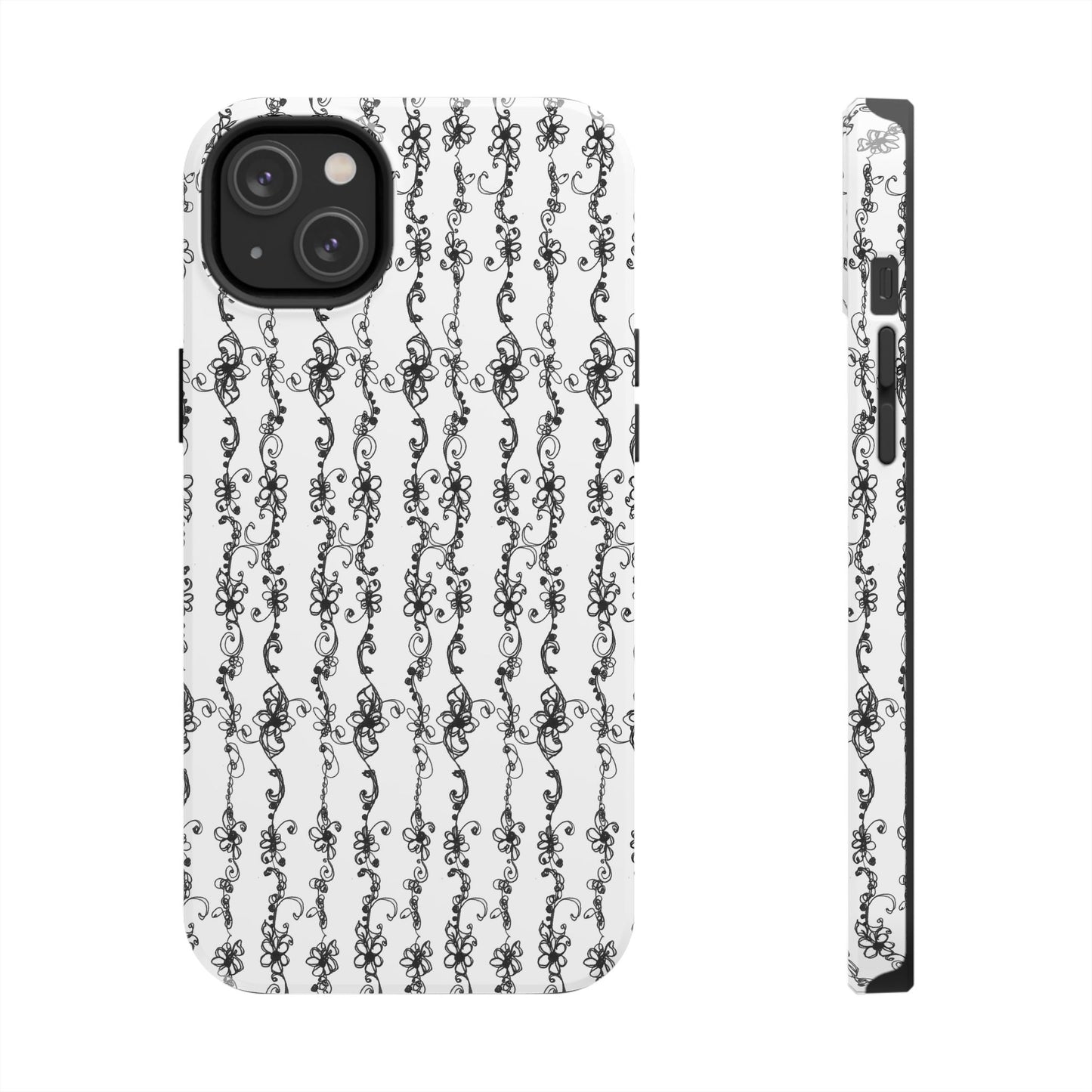 Flower Scroll Stripe Phone Case