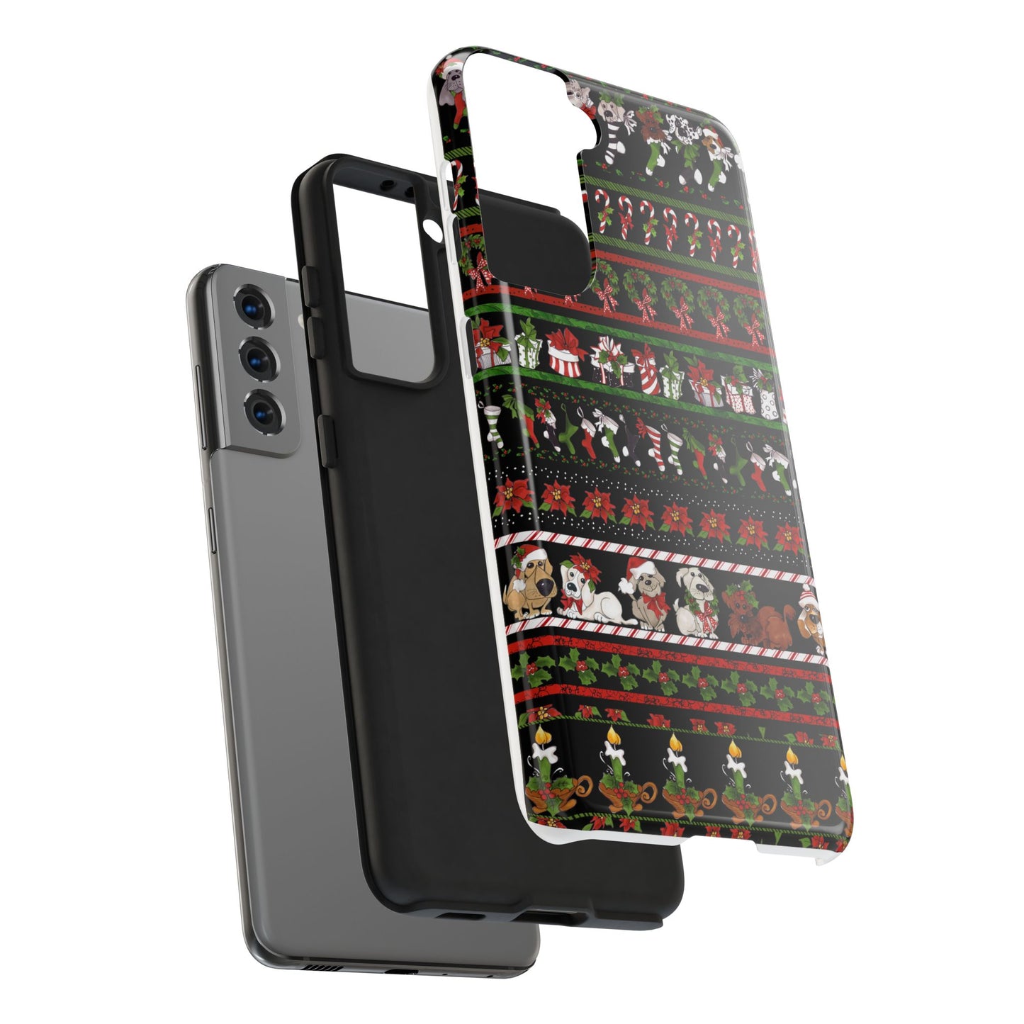 Holiday Borders Black Phone Case
