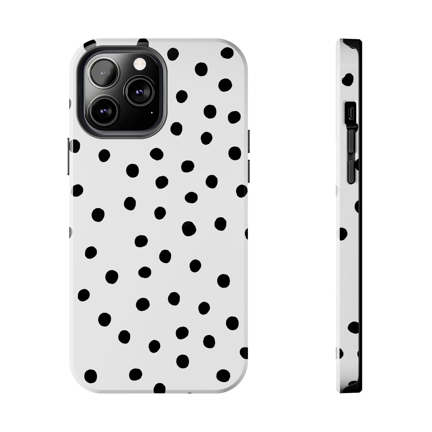 Dot White / Black Phone Case