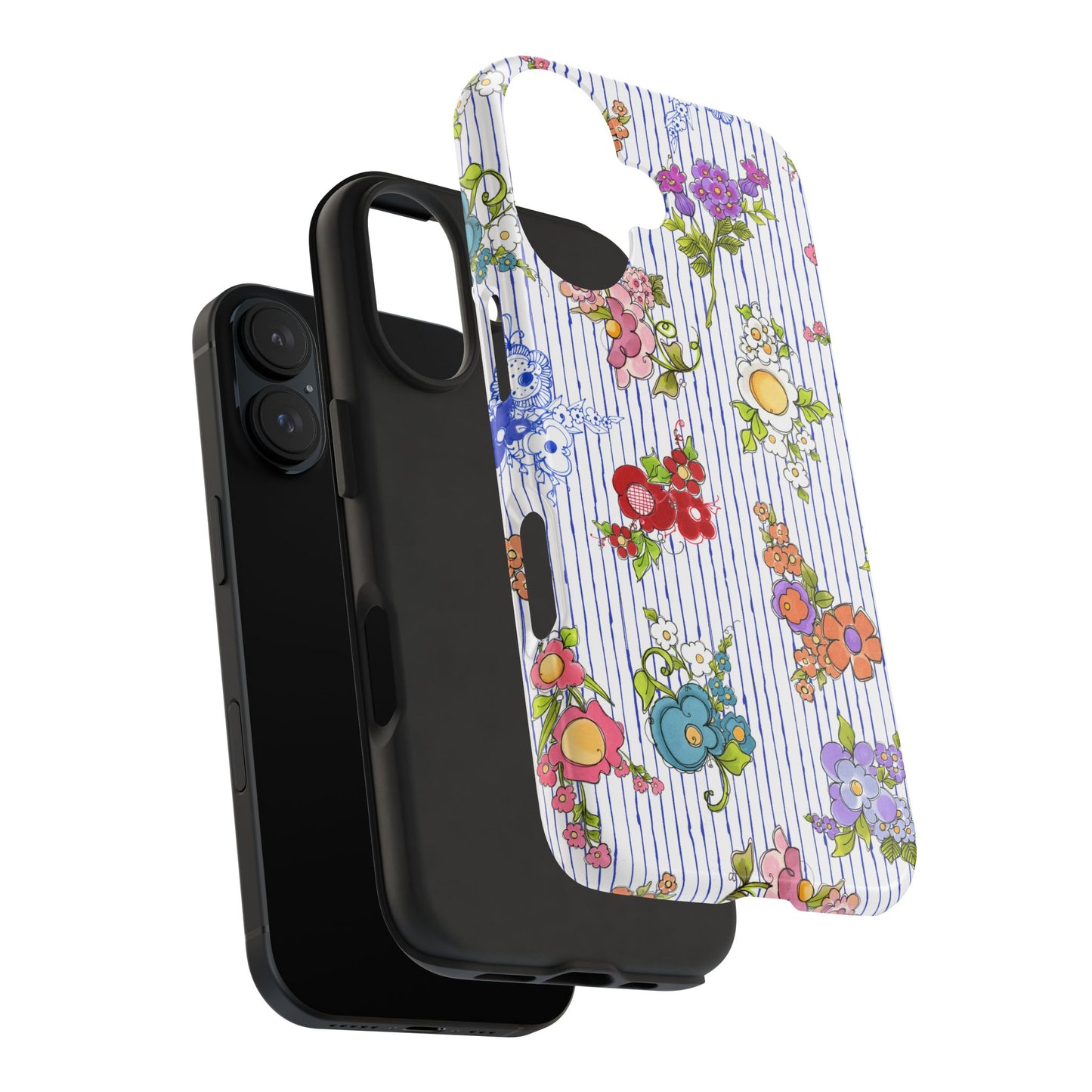 Mixed Bouquets Blue / White Phone Case