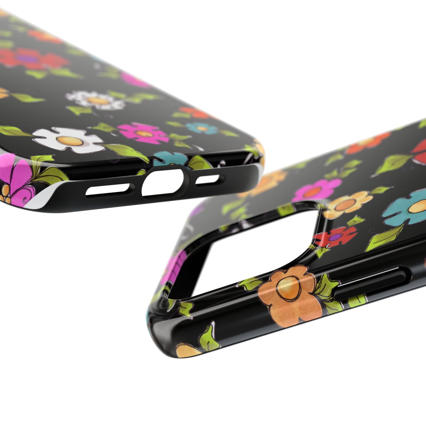 Dog Blooms Black Phone Case