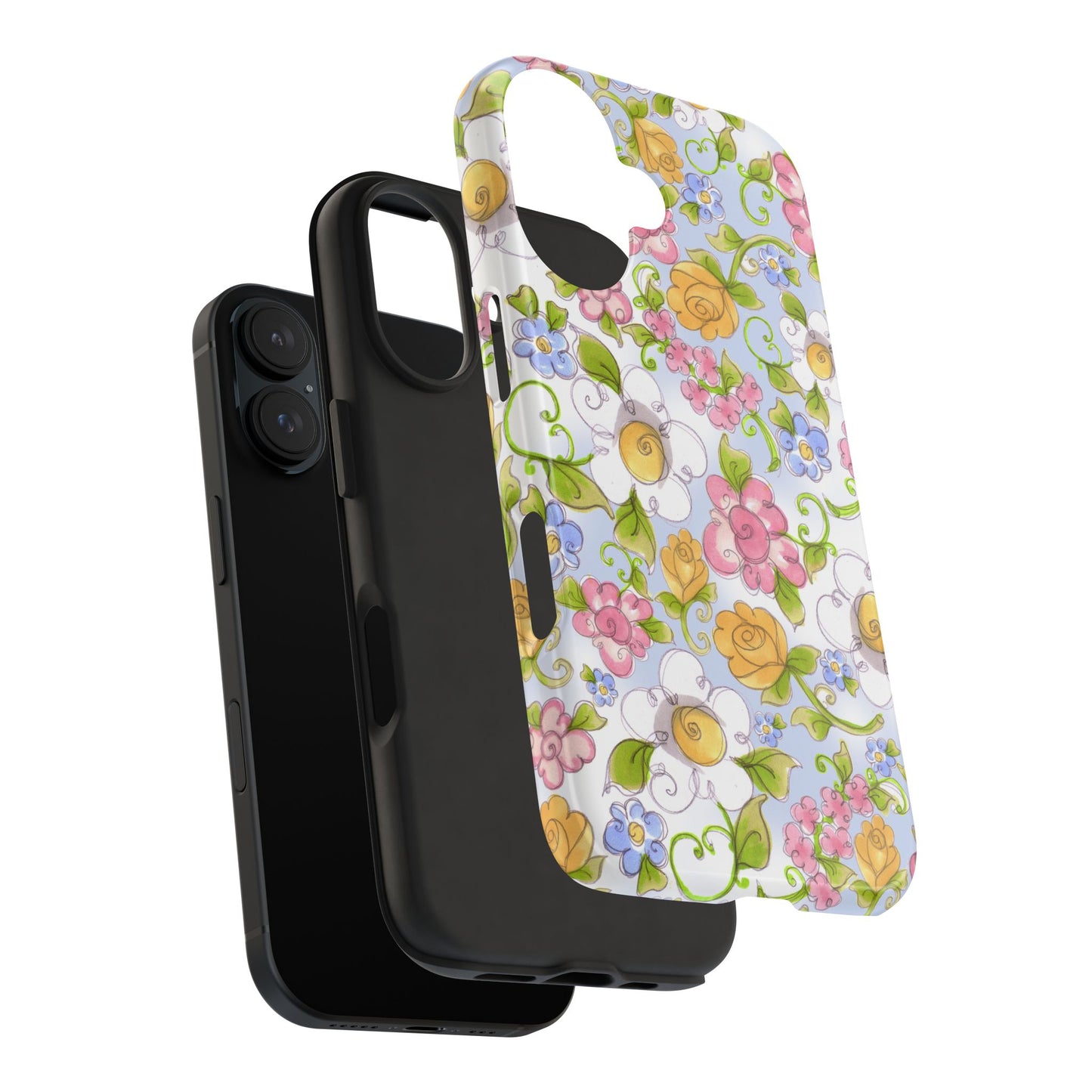 Flower Frolic Blue Phone Case