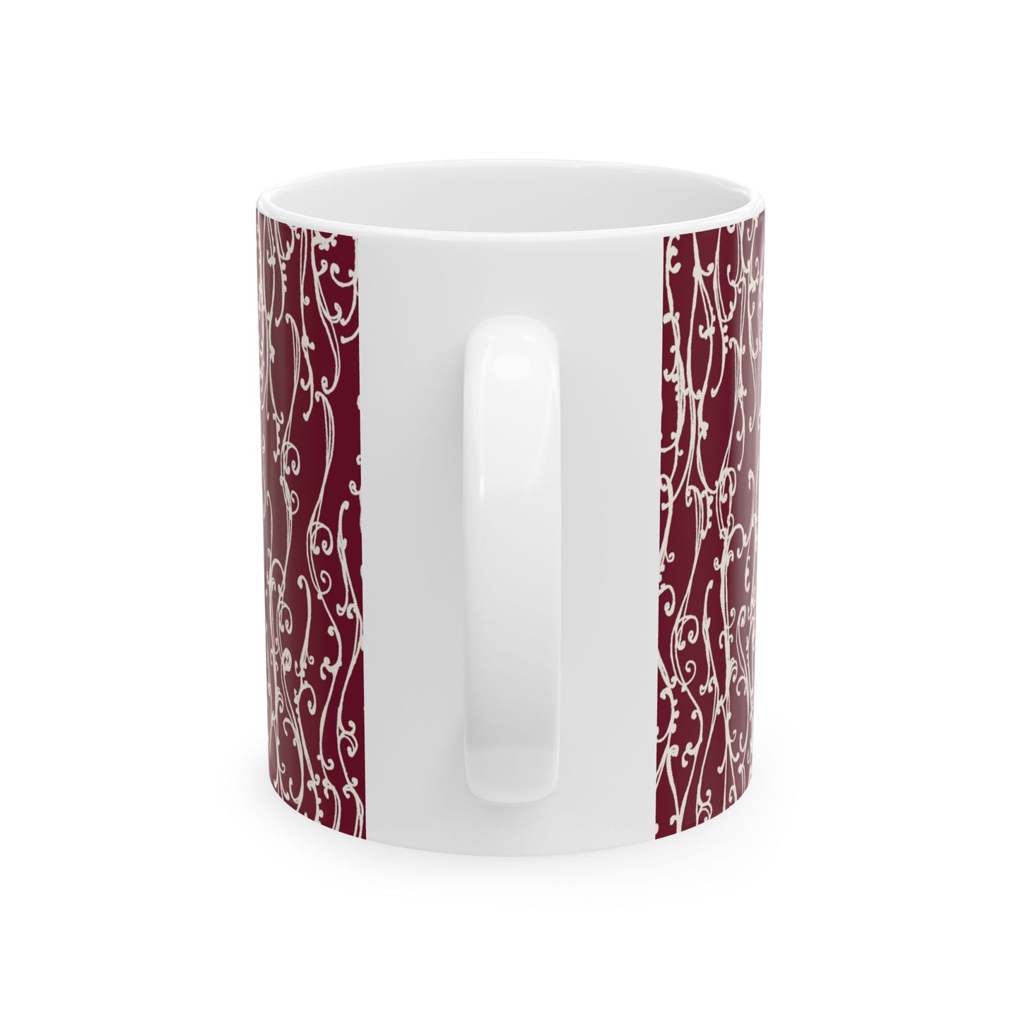 Swan Scroll Red / White Cup