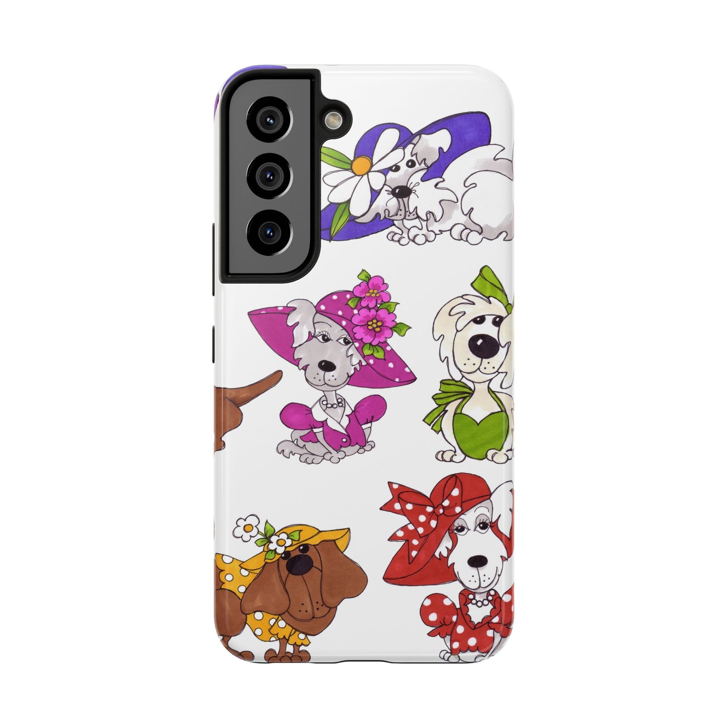 Fancy Dog Line Up White Phone Case