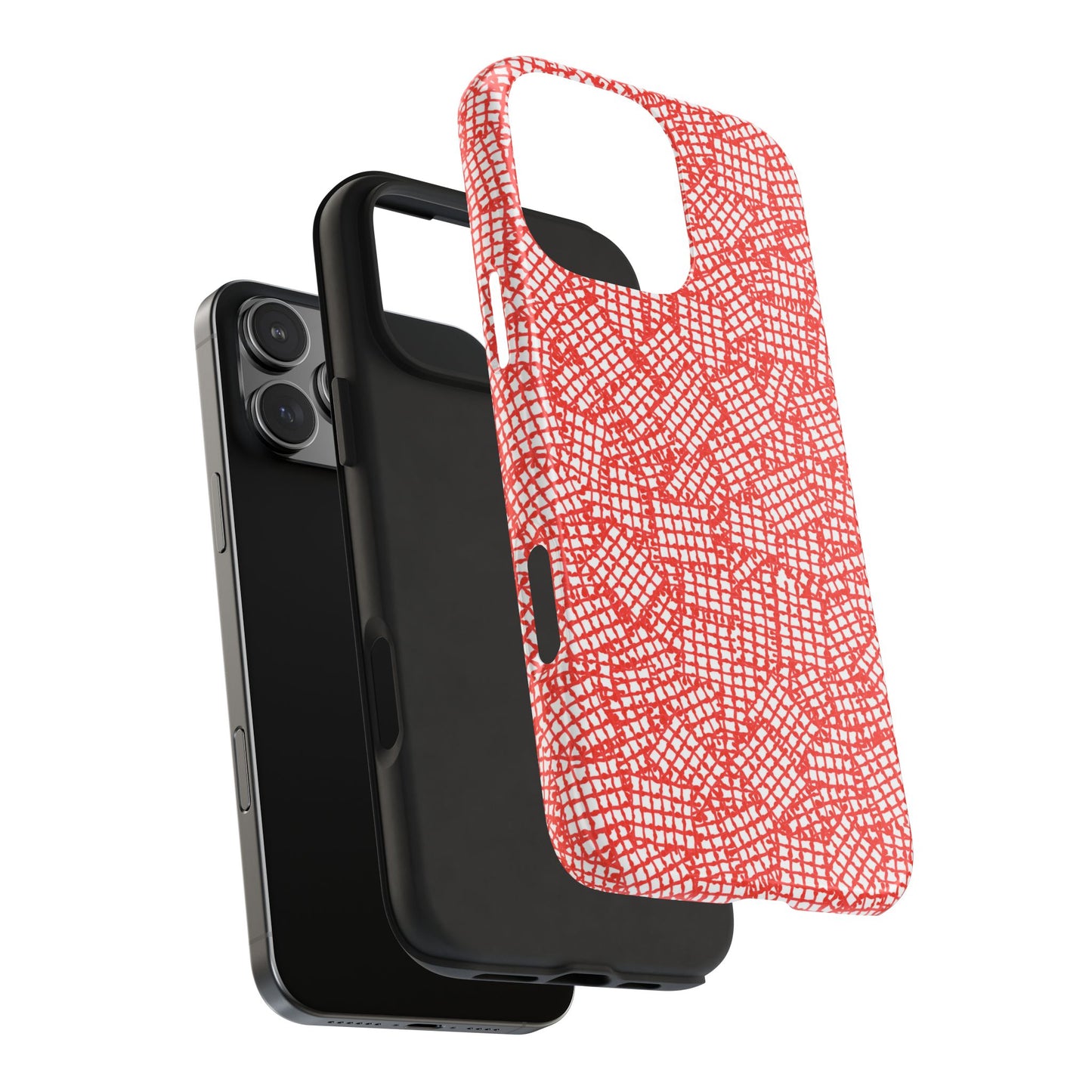 Check Patch Small Red Phone Case