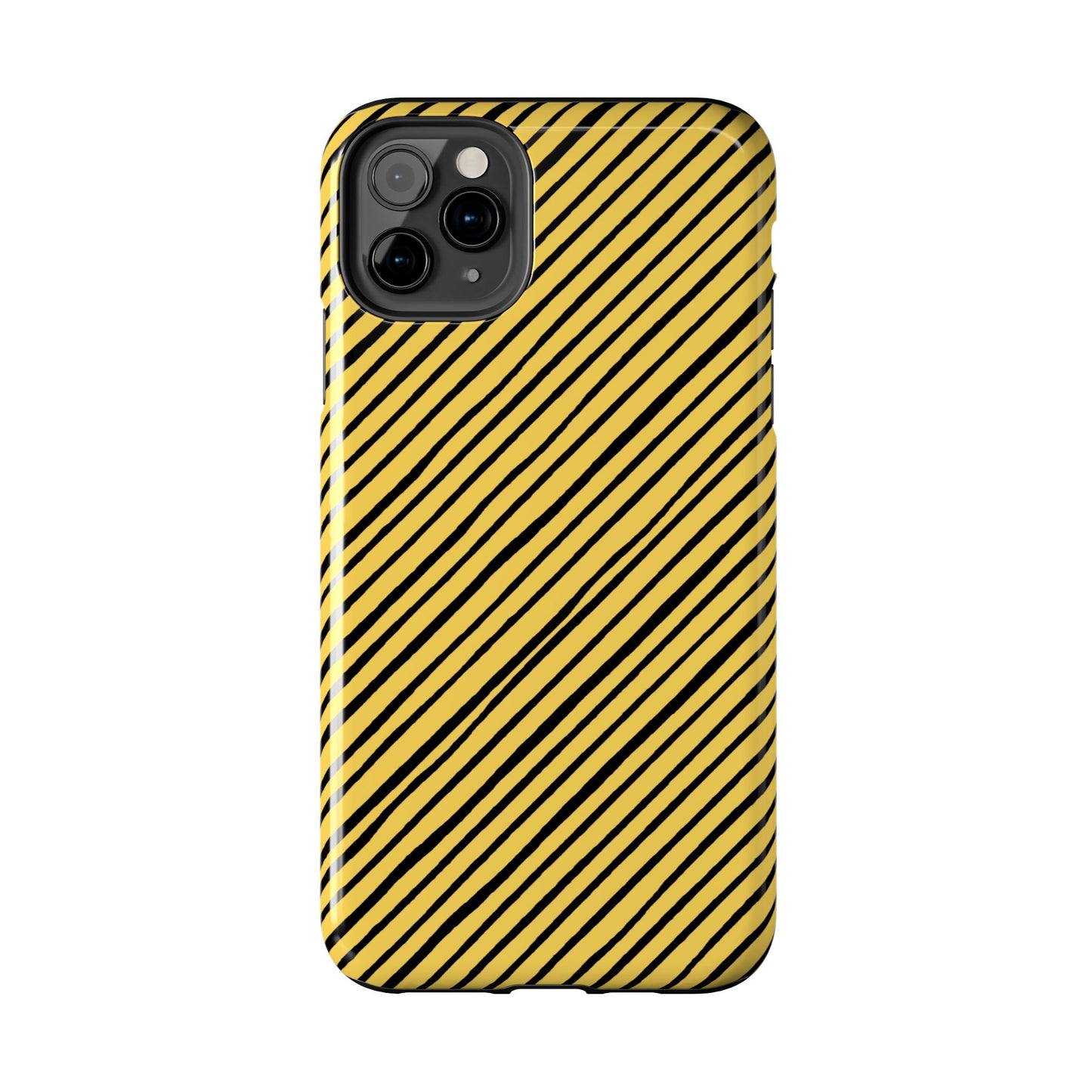 Quirky Bias Stripe Yellow / Black Phone Case