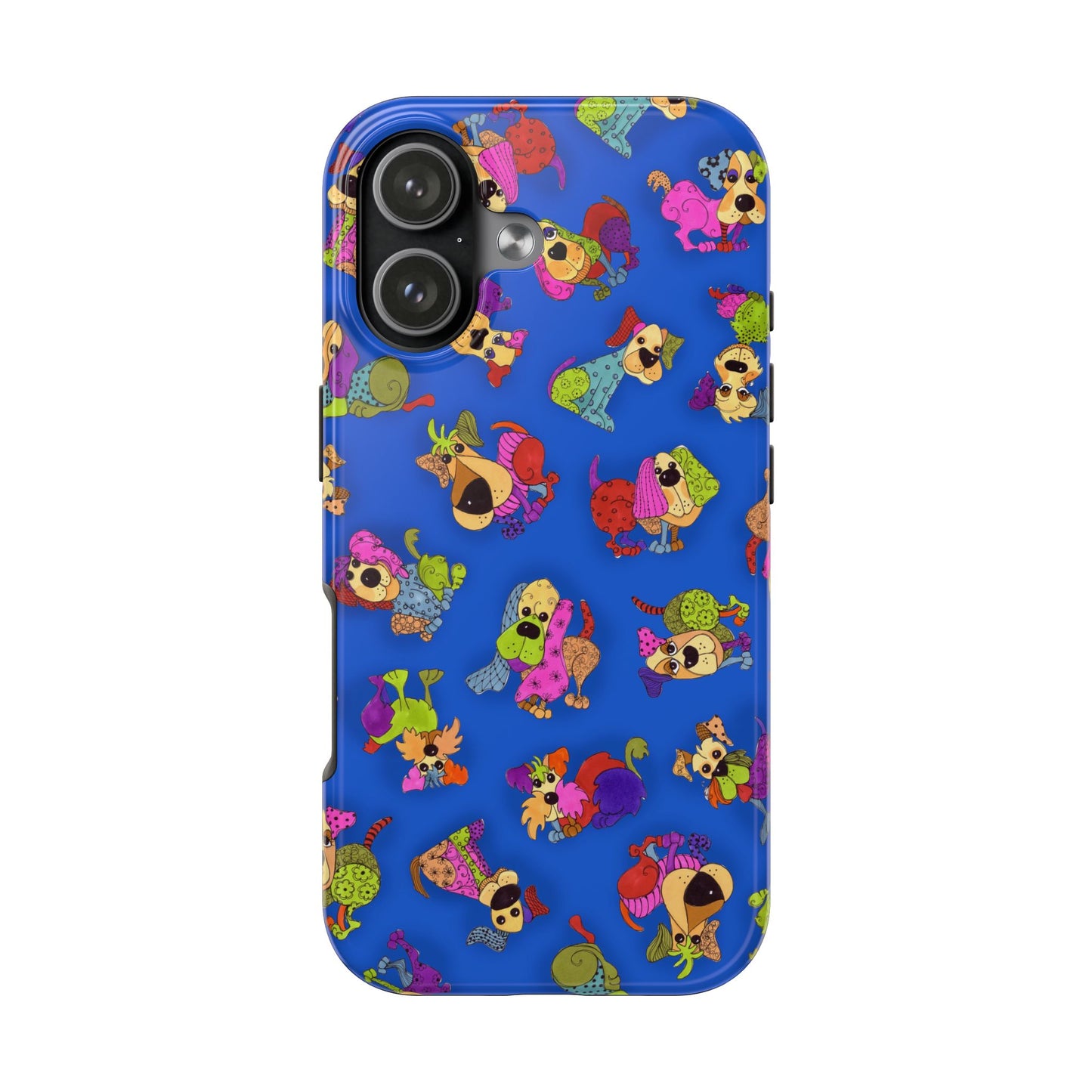 Tossed Happy Dogs Blue Phone Case