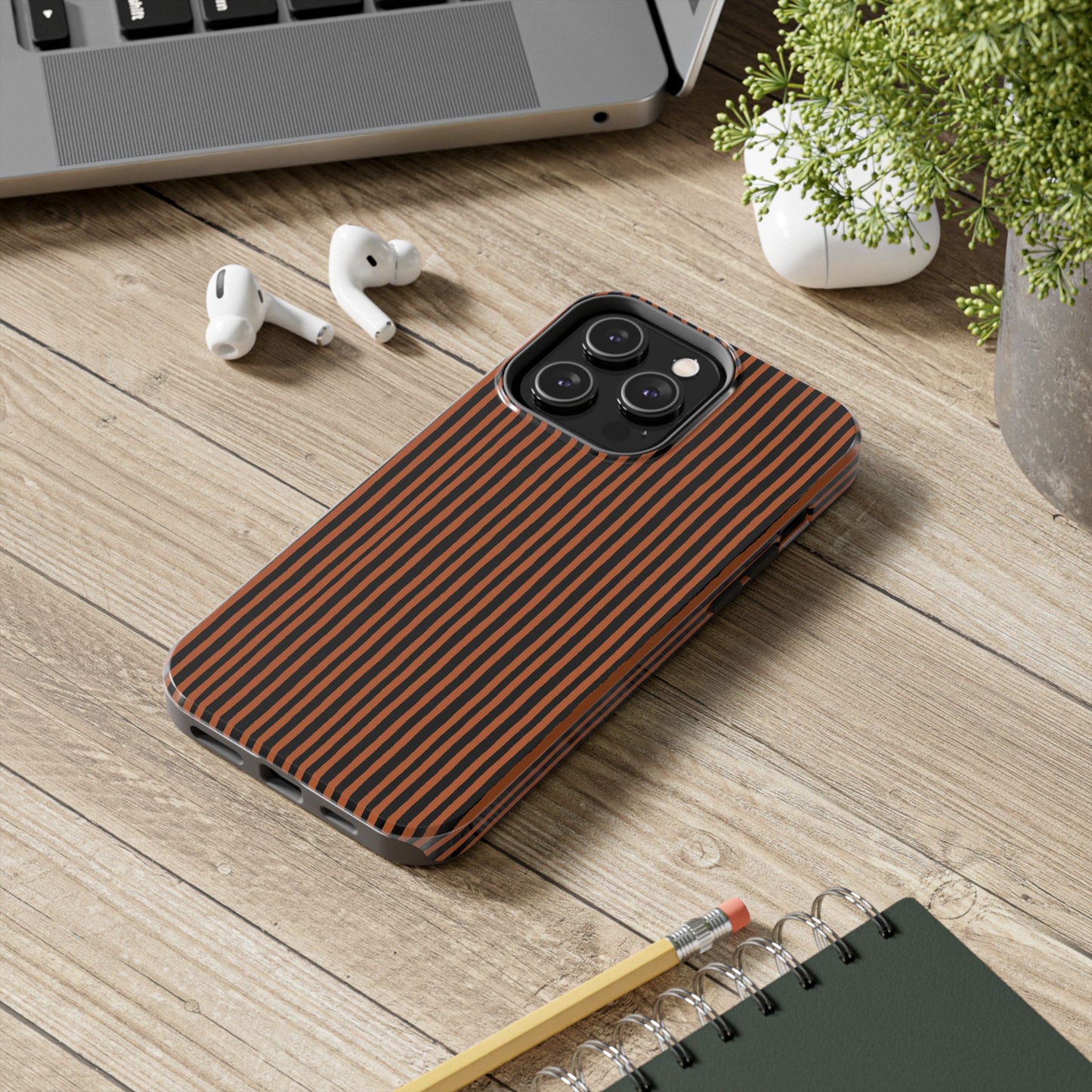 Happy Stripe Spice / Black Phone Case