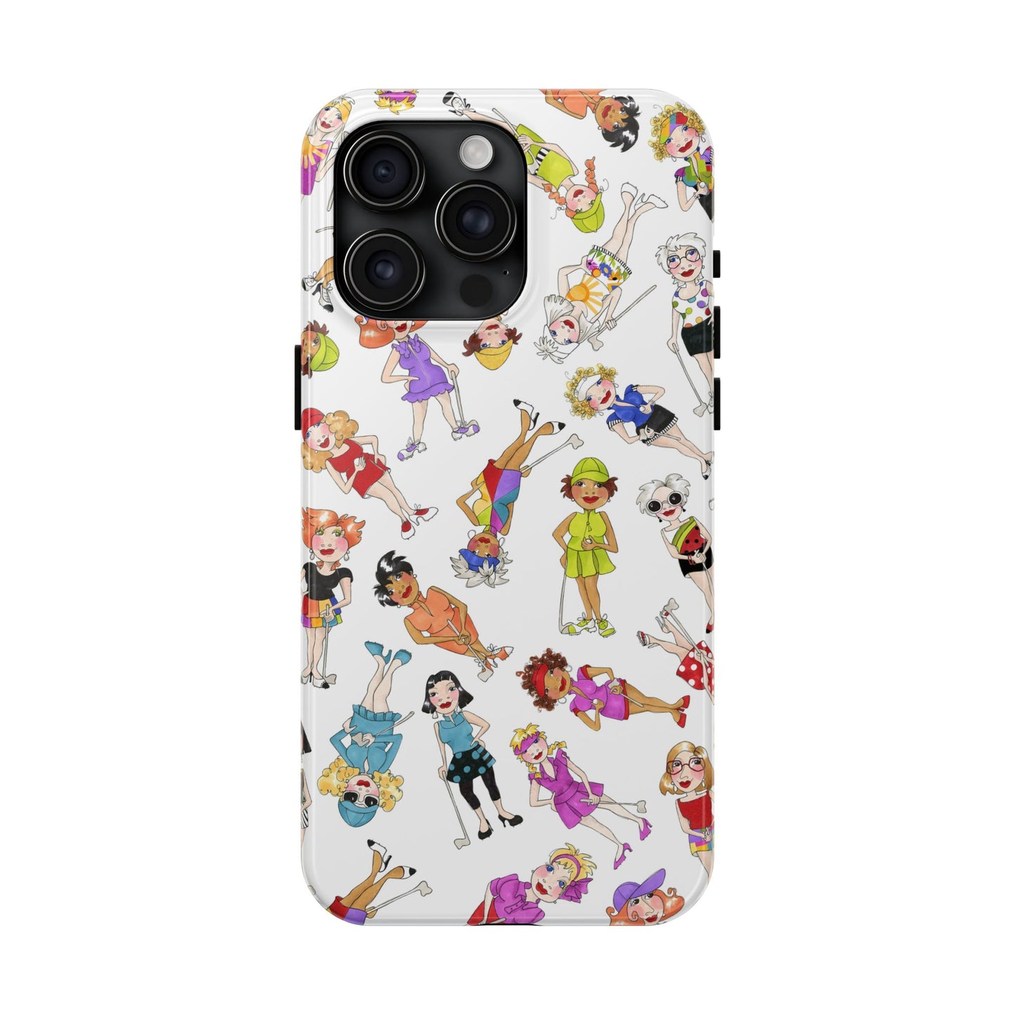 Tossed Golfer Girls White Phone Case