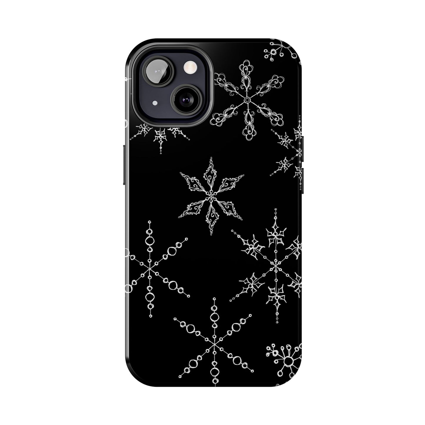 Snowflakes Black Phone Case
