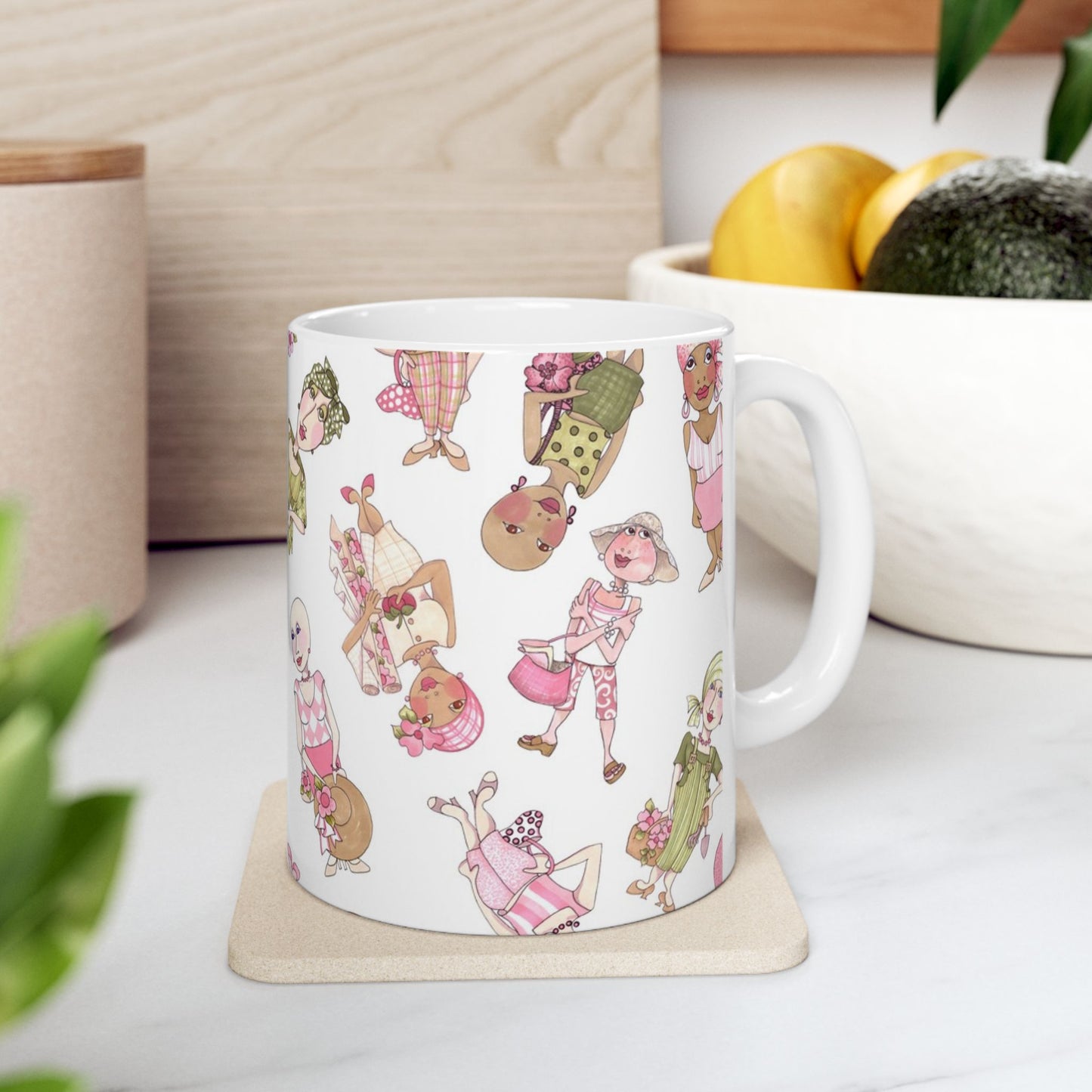 Tossed Ladies White Cup