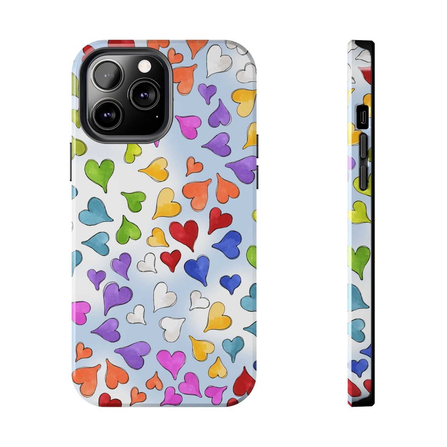 Happy Hearts Blue Sky Phone Case