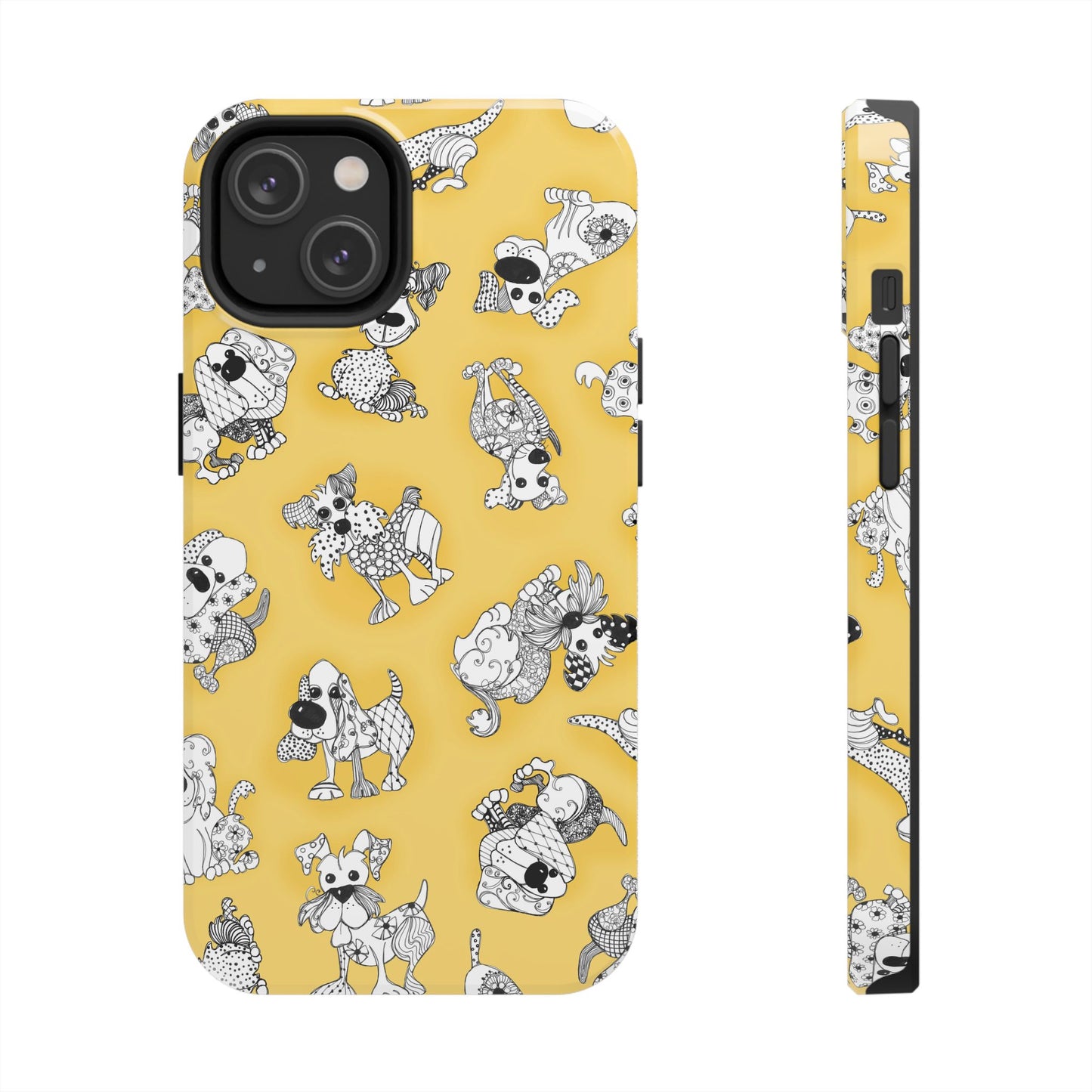 Doodle Dogs Yellow Phone Case