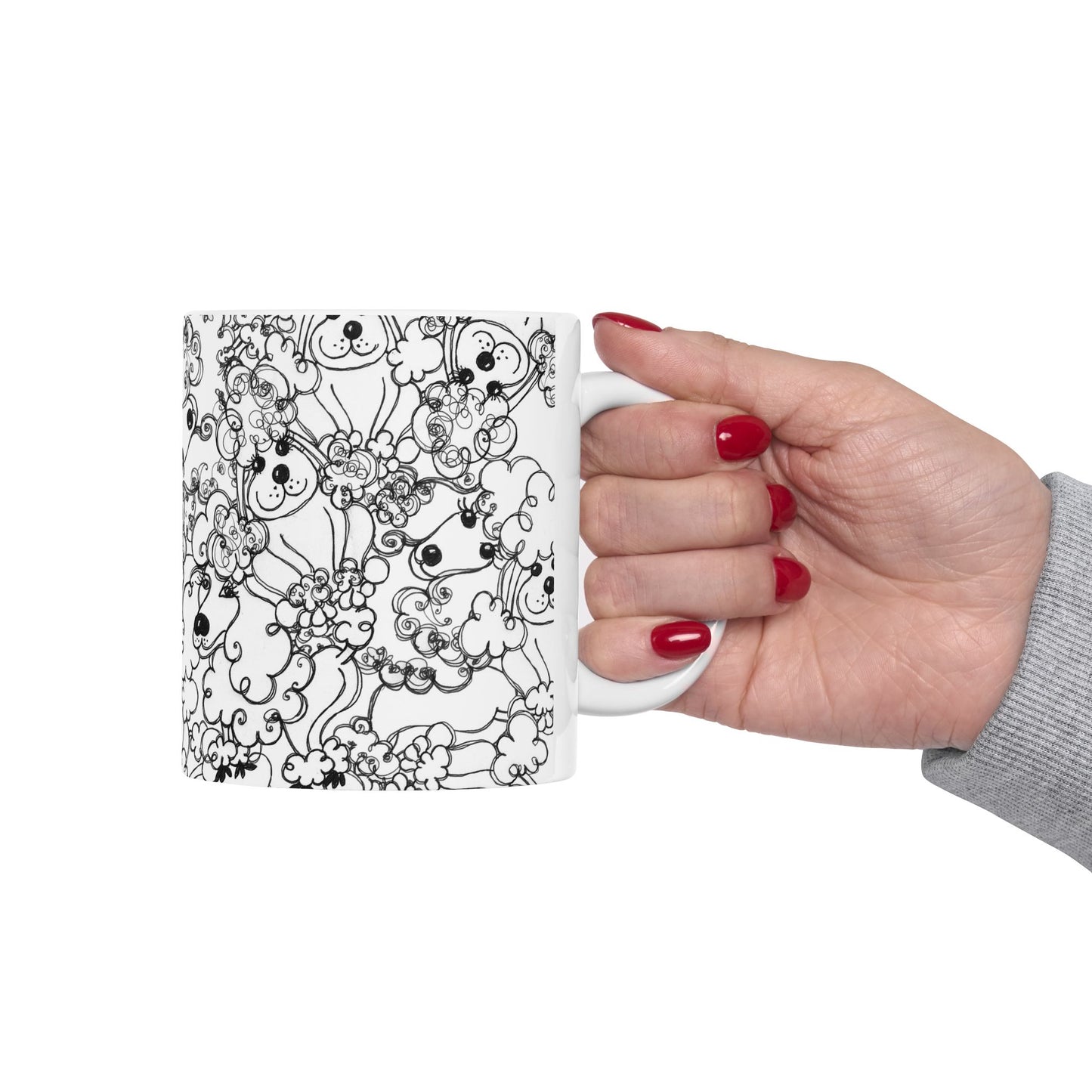 Poodle Party White Cup