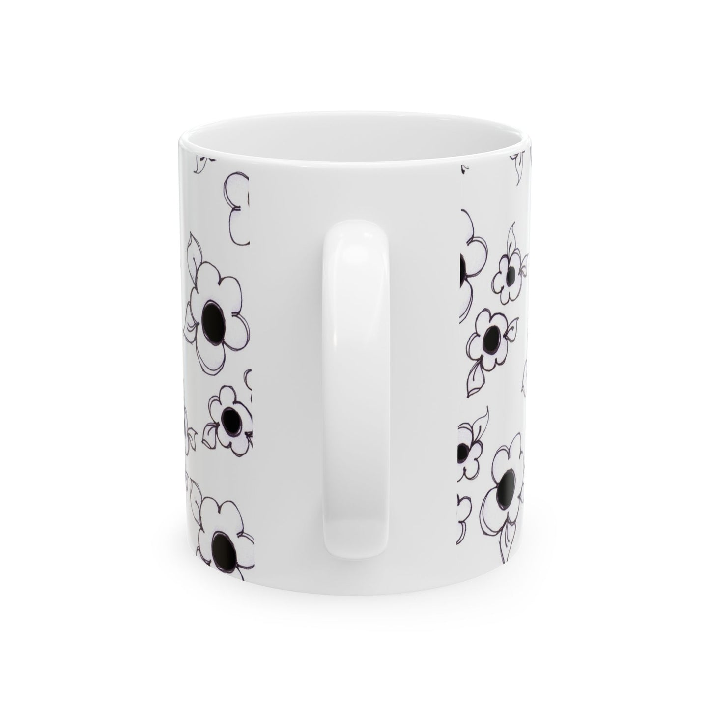 Daisy Cluster White / Black Cup