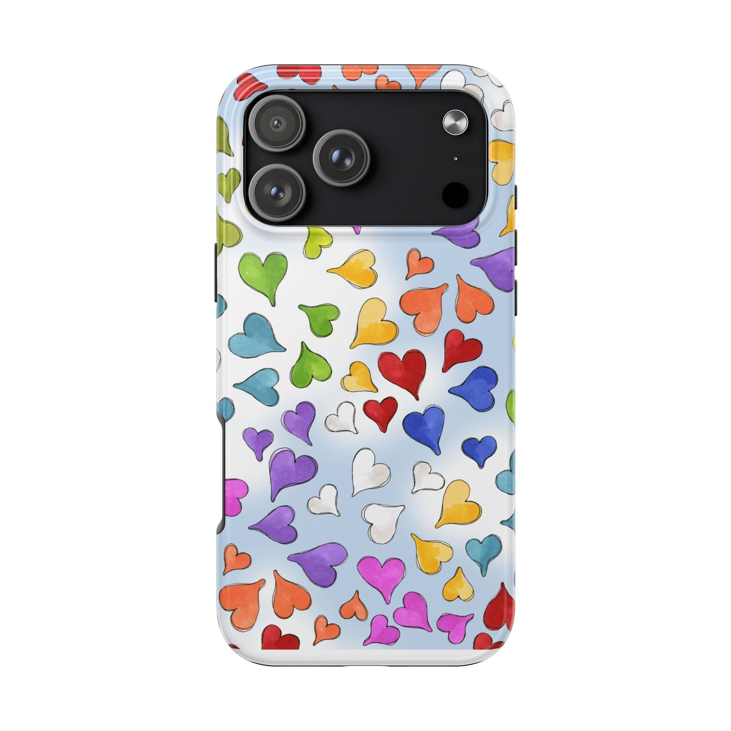 Happy Hearts Blue Sky Phone Case