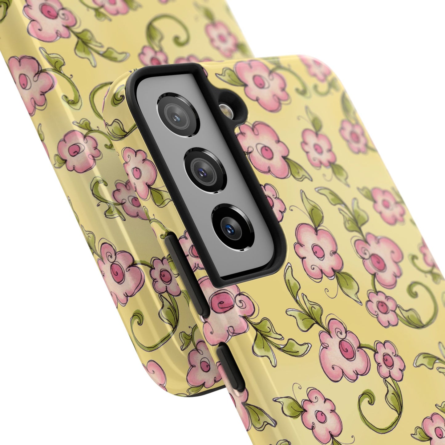 Scroll Daisies Yellow / Peach Phone Case