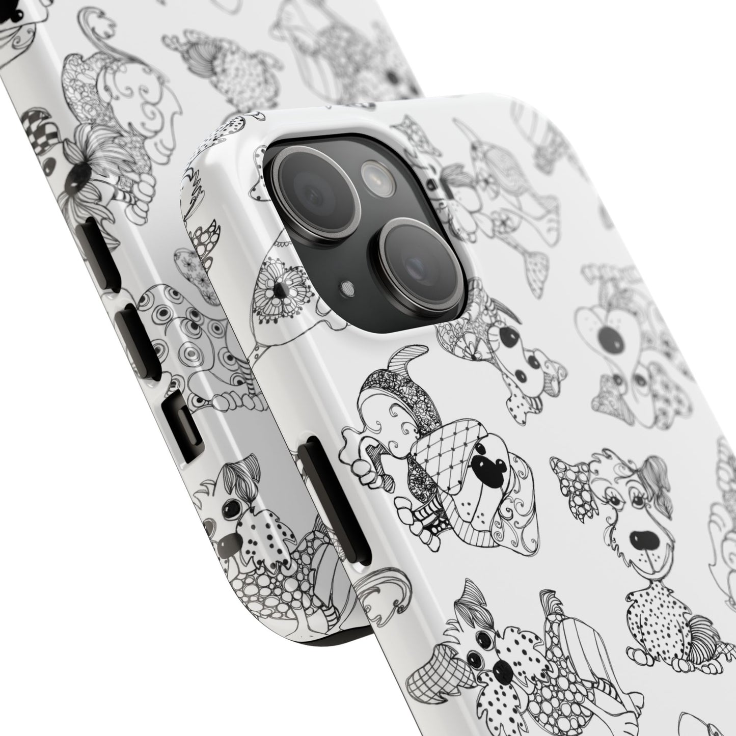Doodle Dogs White Phone Case