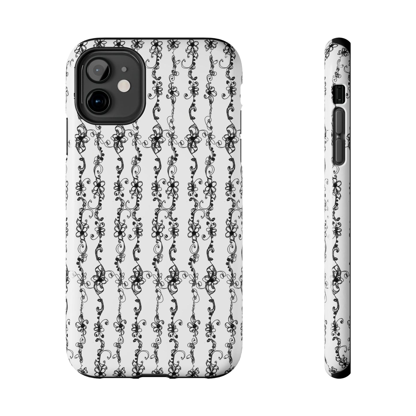 Flower Scroll Stripe Phone Case