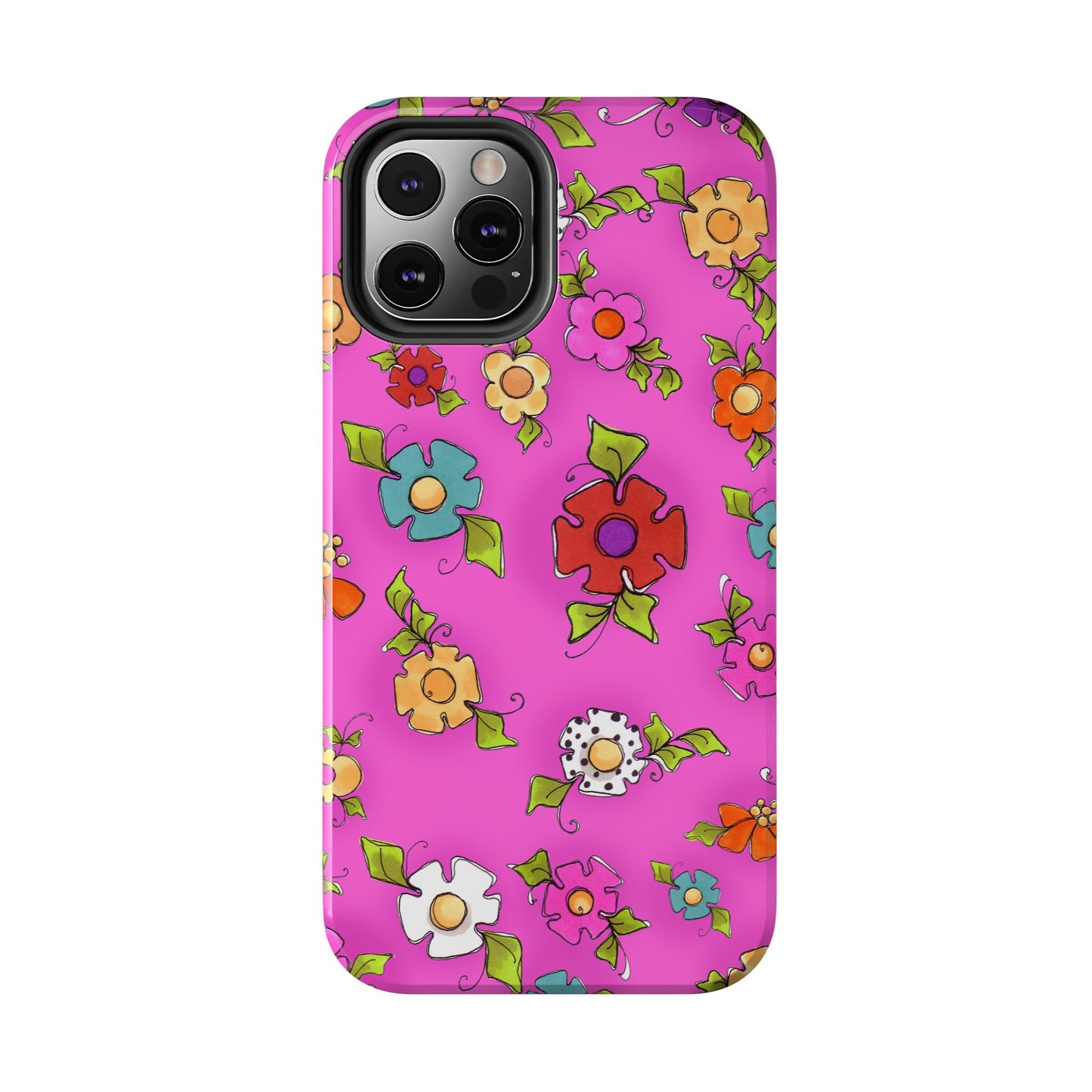 Happy Blooms Cerise Phone Case
