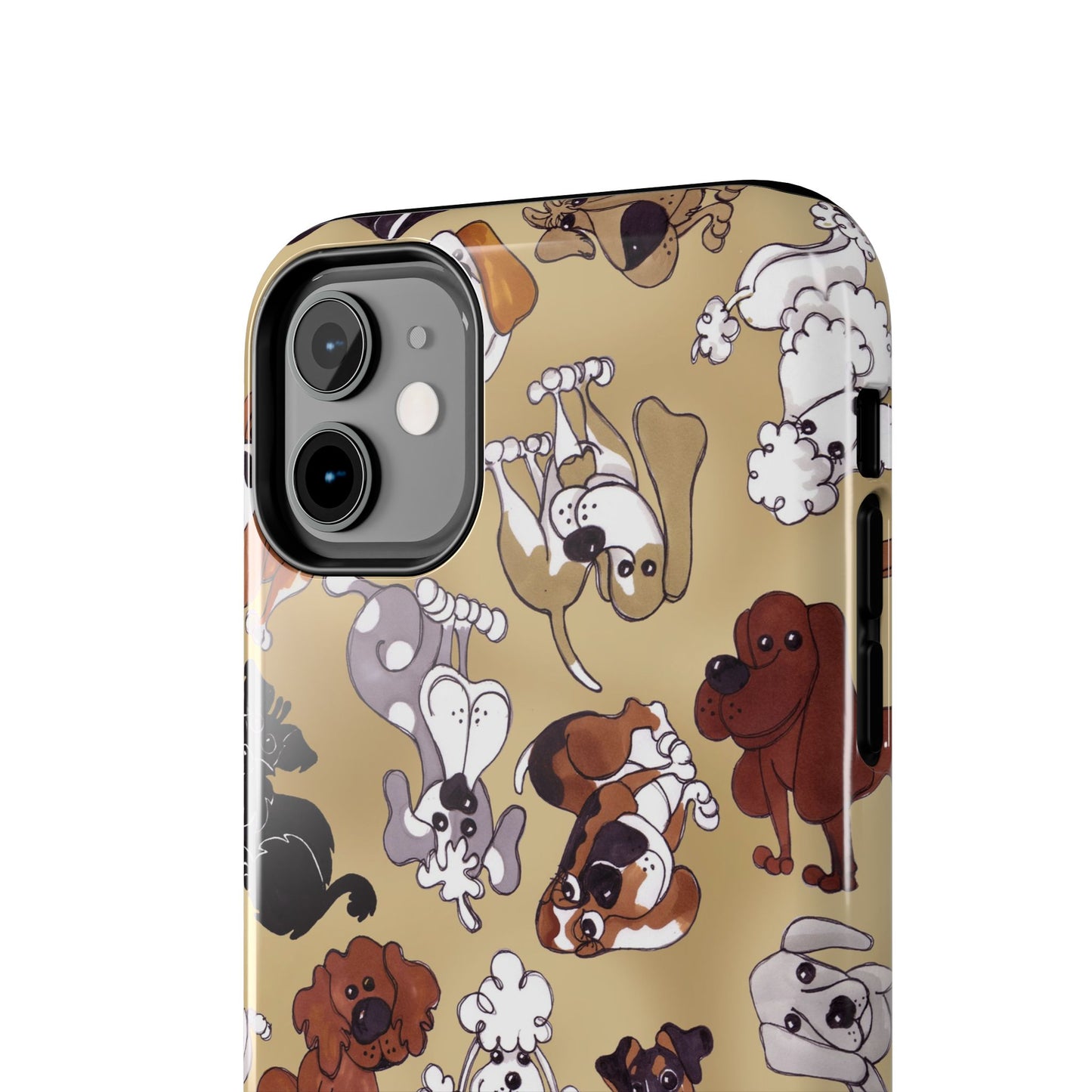 Tossed Doggies Tan Phone Case
