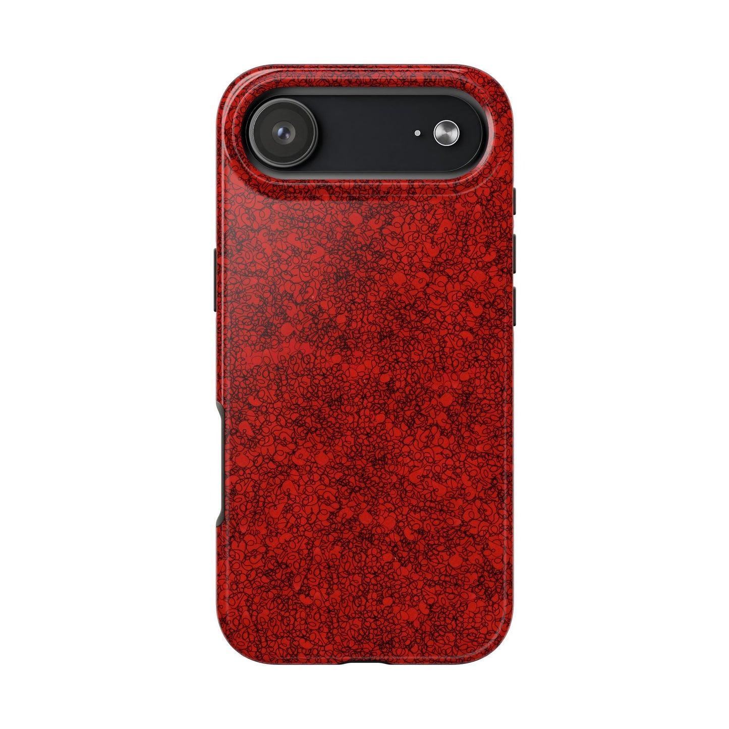 Scribble Red / Black Phone Case