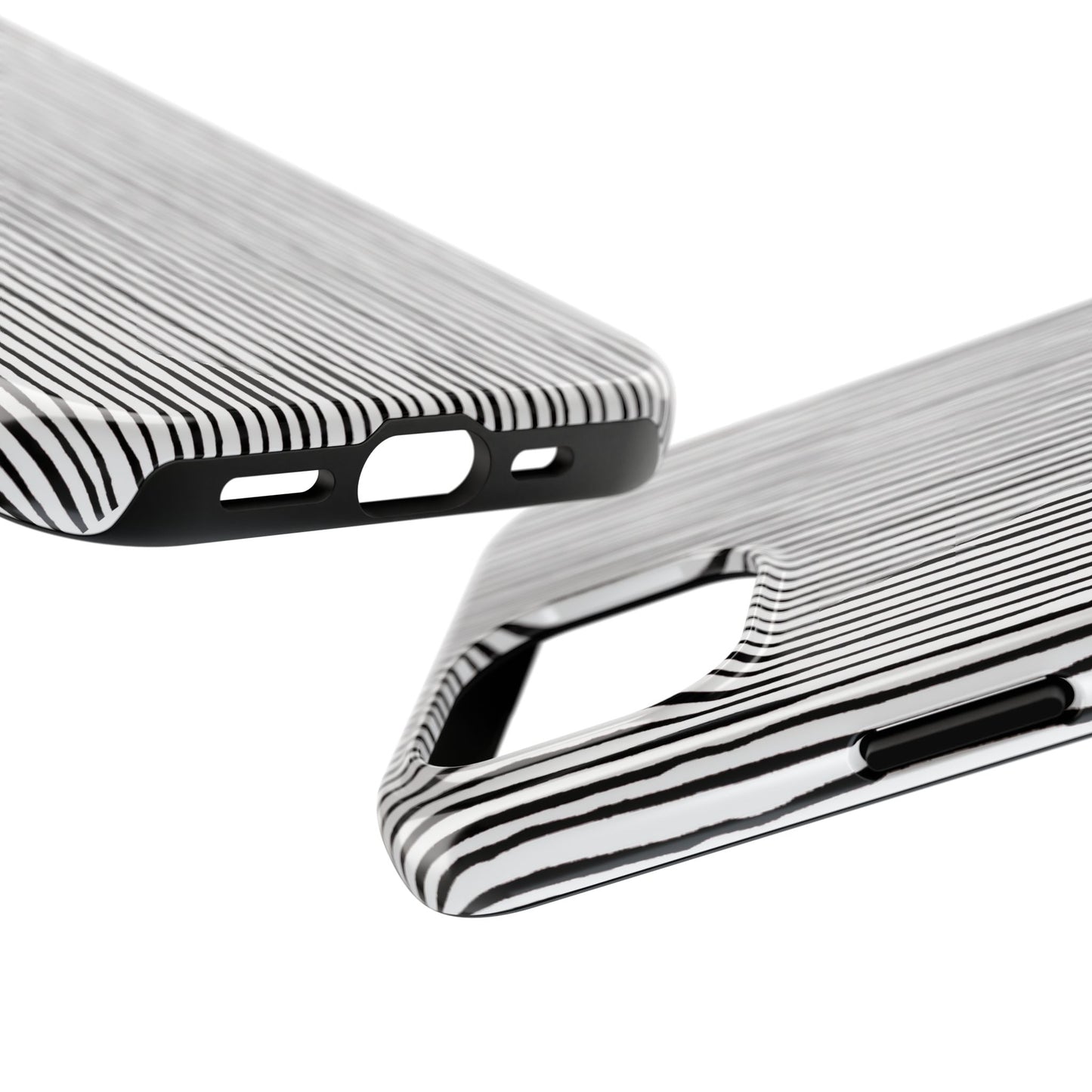 Quirky Pin Stripe White / Black Phone Case