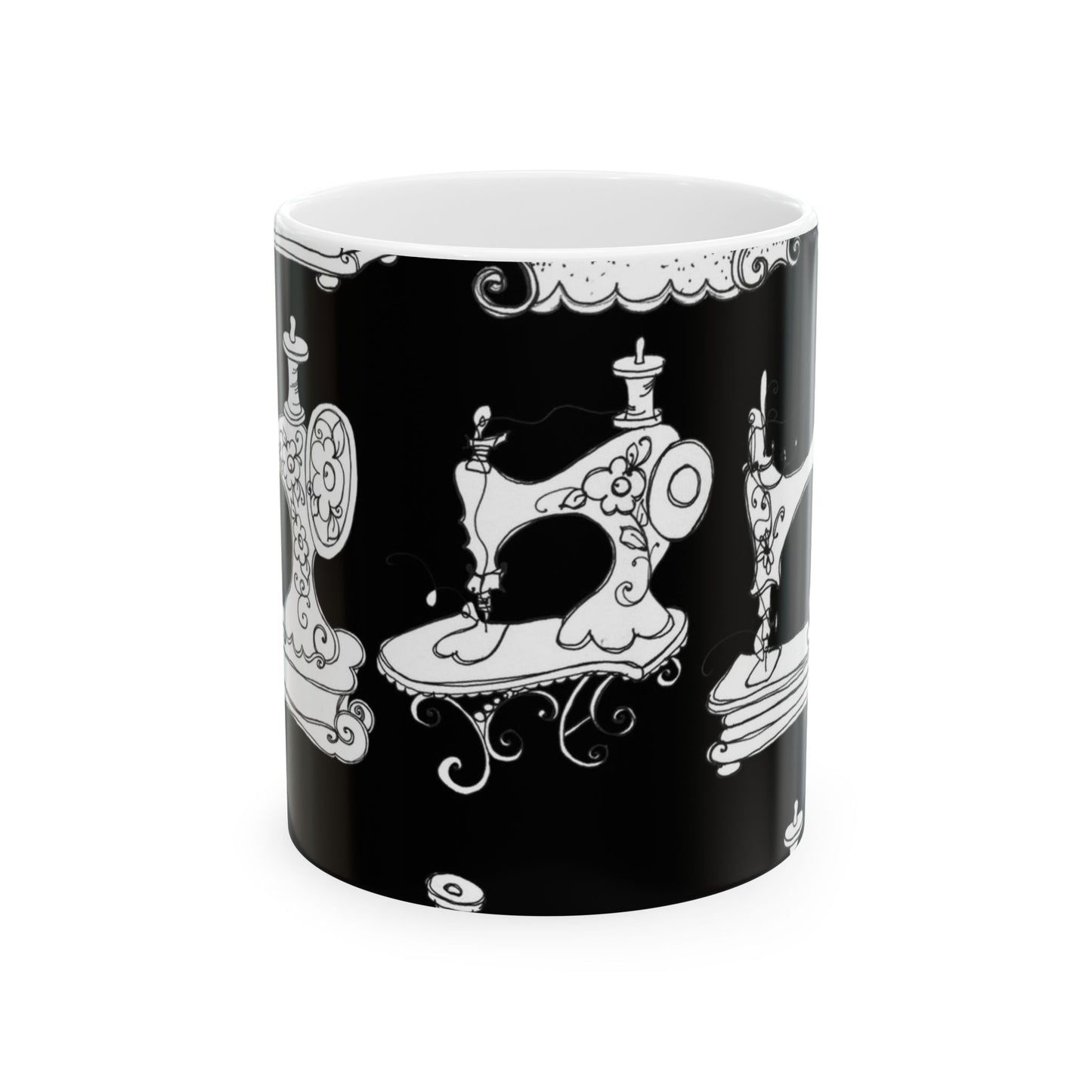 Sew Sew Black / White Cup
