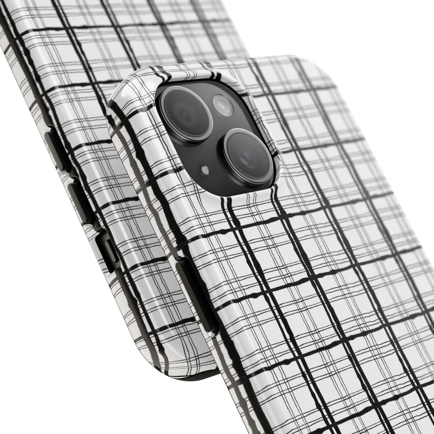 Sophistiplaid White / Black Phone Case