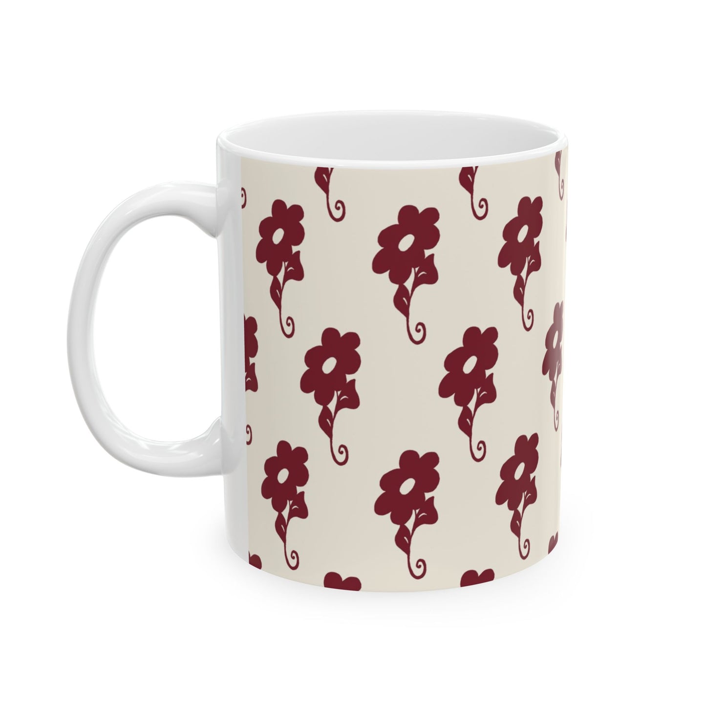 Flowers Ivory / Red Cup