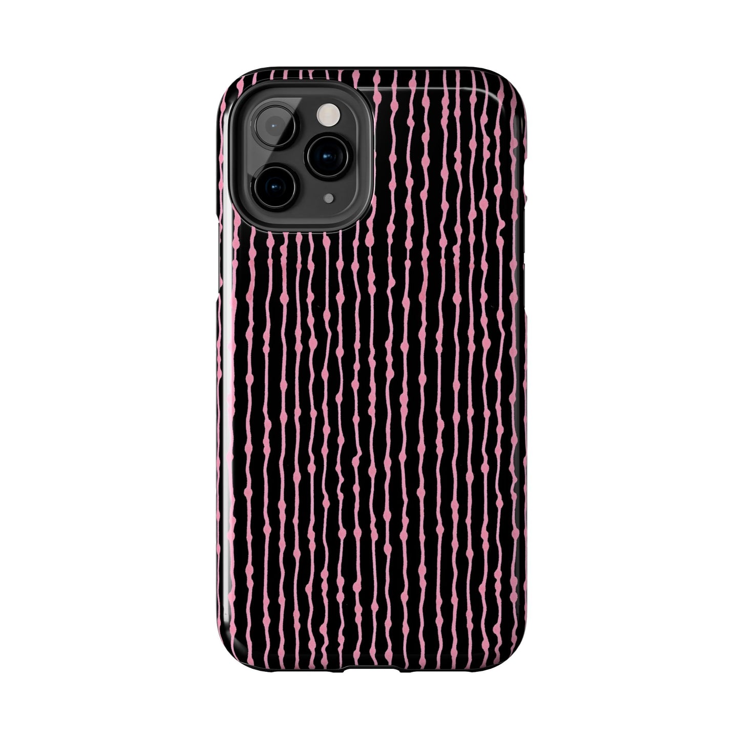 Faux Seersucker Black / Pink Phone Case