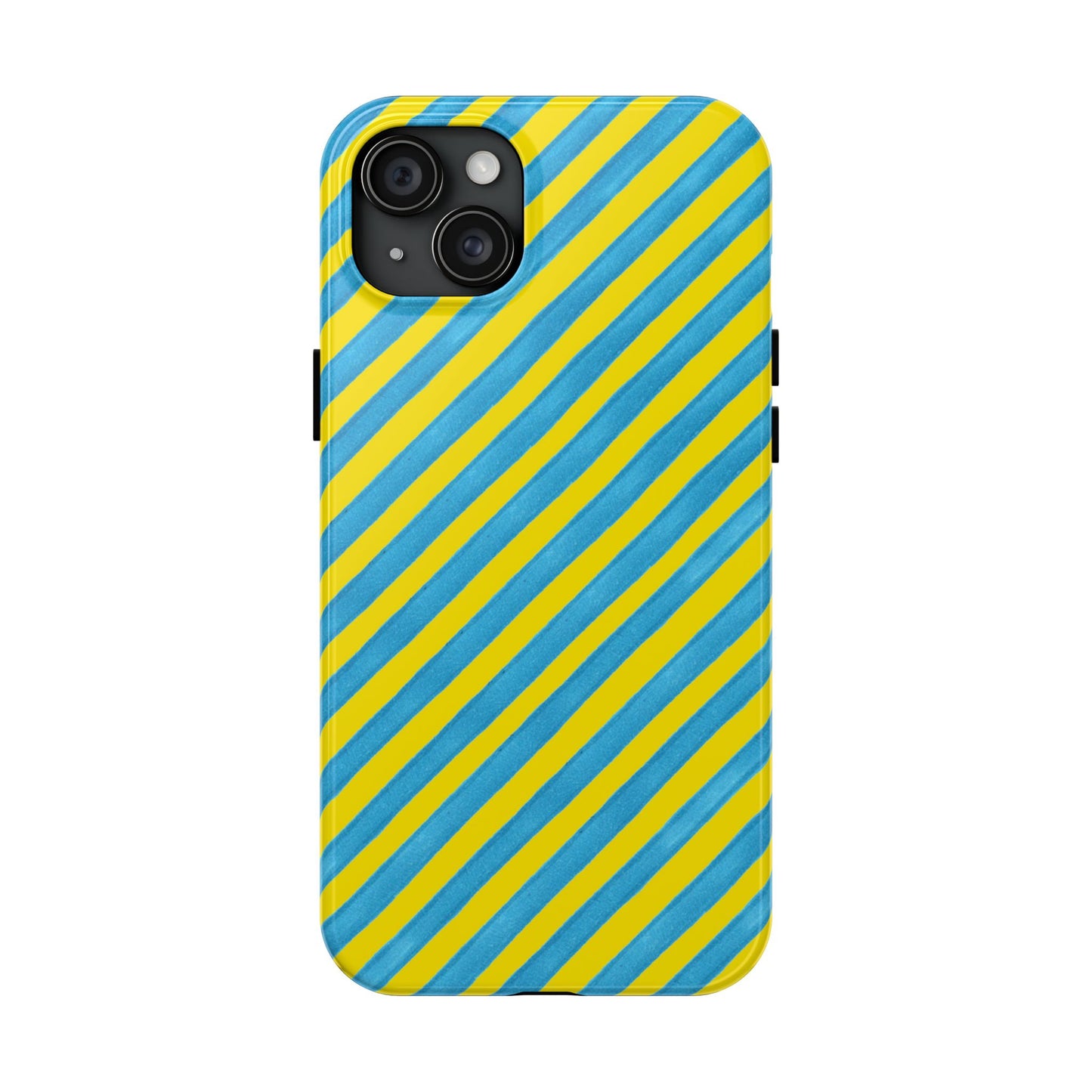 Bias Stripe Turquoise / Yellow Phone Case