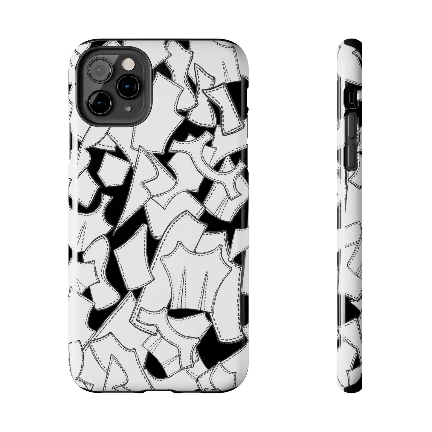 Pattern Pieces Black Phone Case
