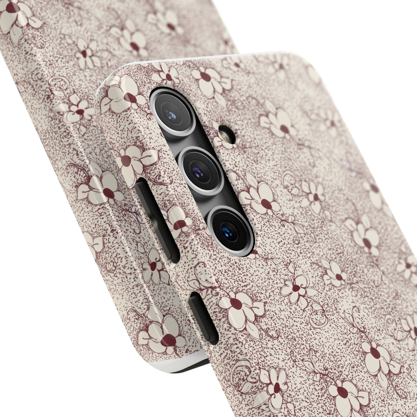 Daisy Flecks Ivory / Red Phone Case
