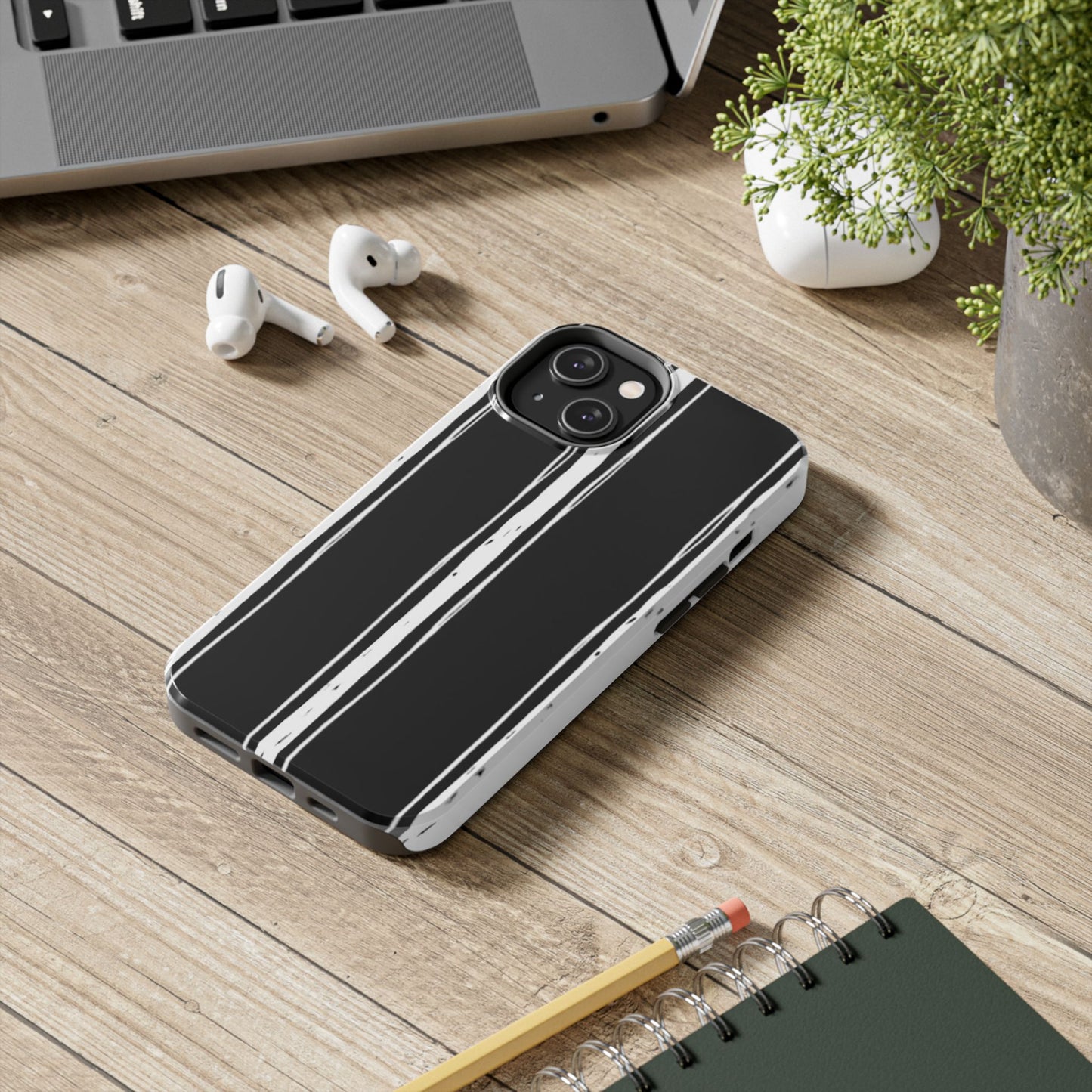 Black / White Stripe Phone Case