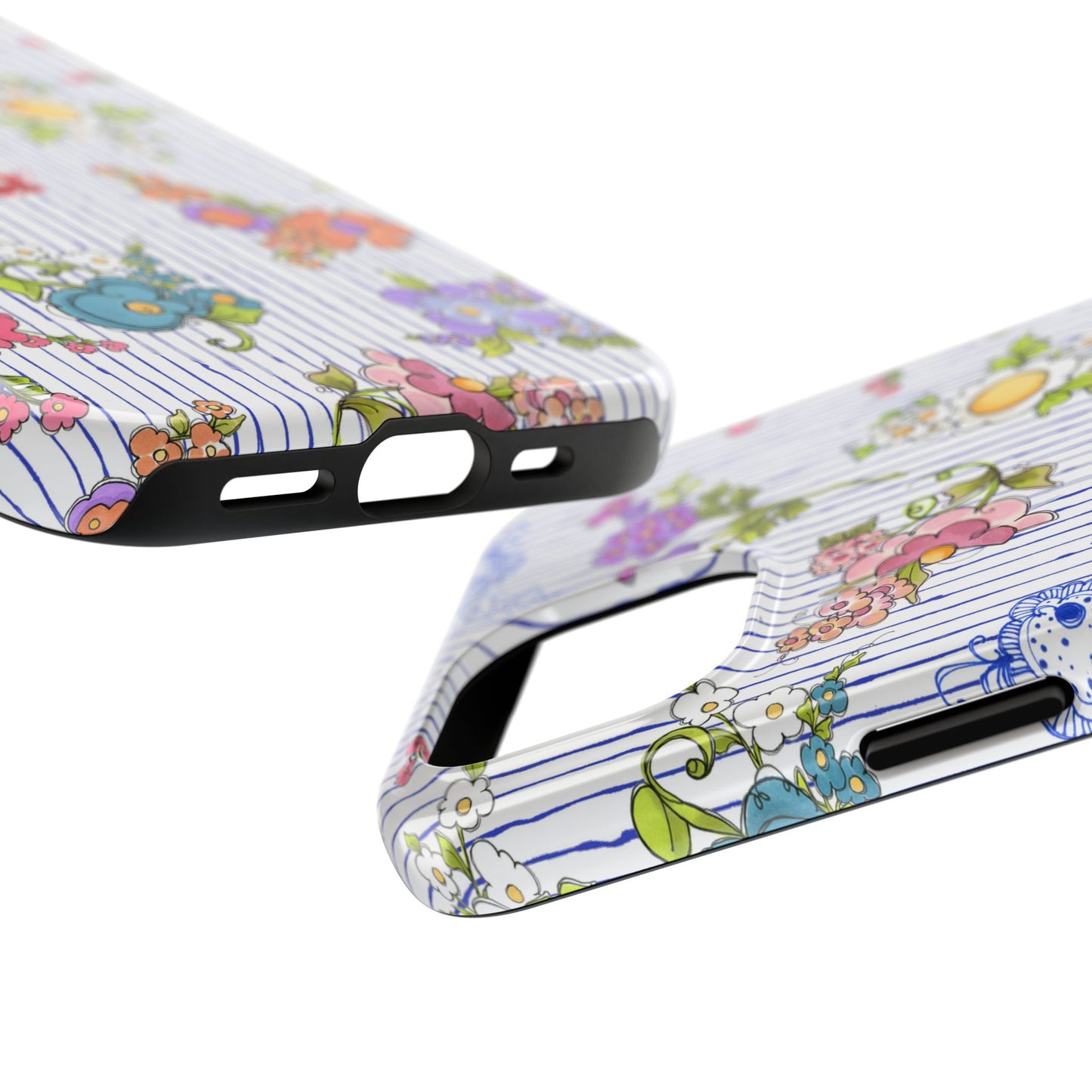 Mixed Bouquets Blue / White Phone Case