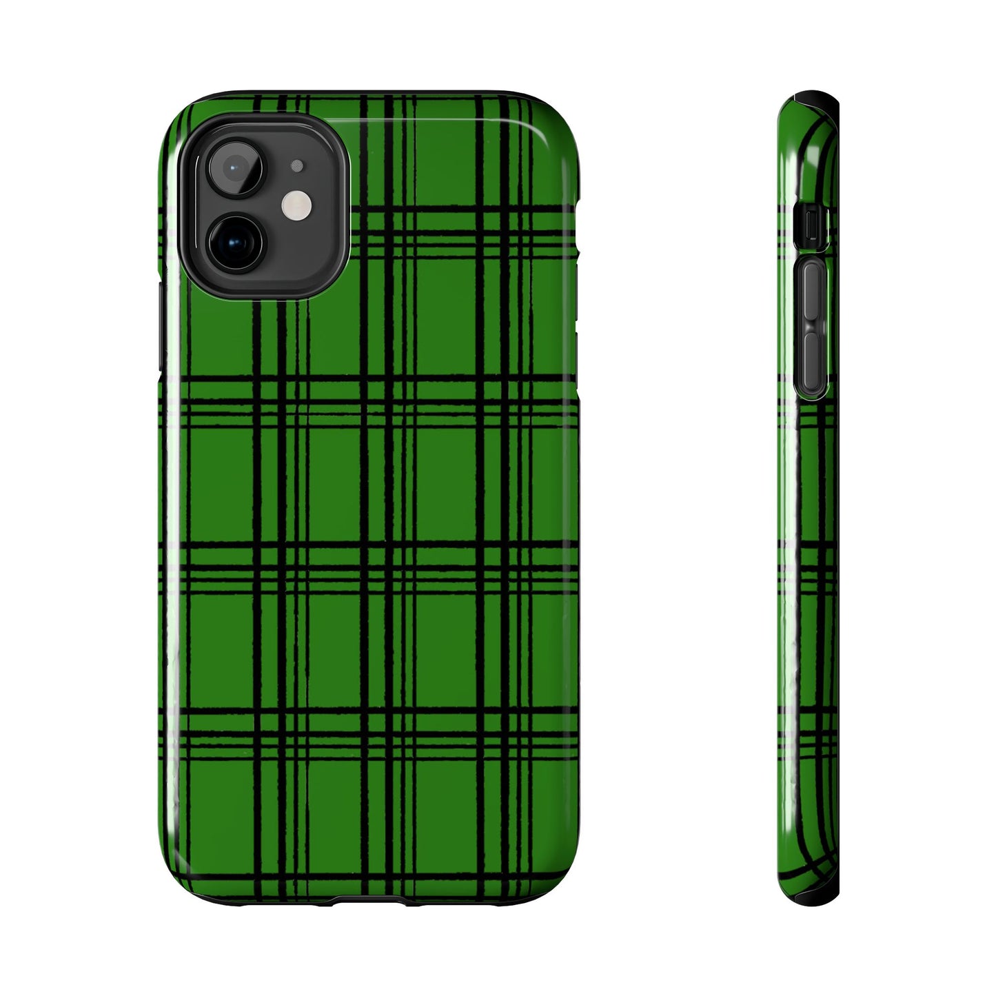 Glad Plaid Green / Black Phone Case