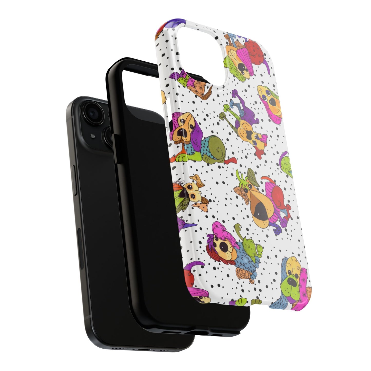 Tossed Happy Dogs White Phone Case