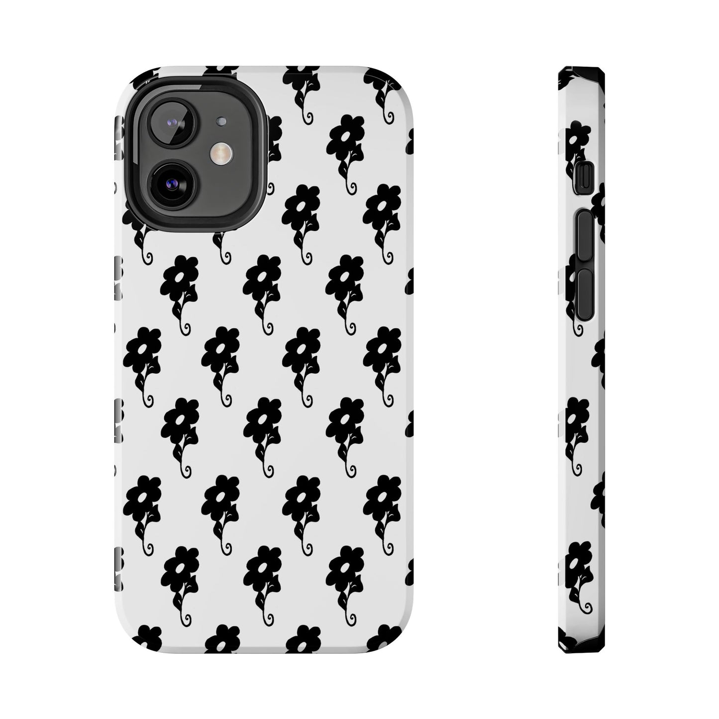 Flowers White / Black Phone Case