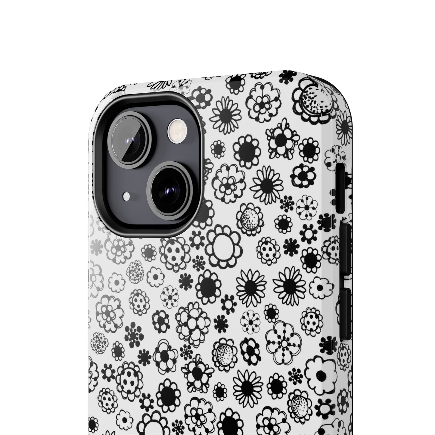 Posie Dots White / Black Phone Case