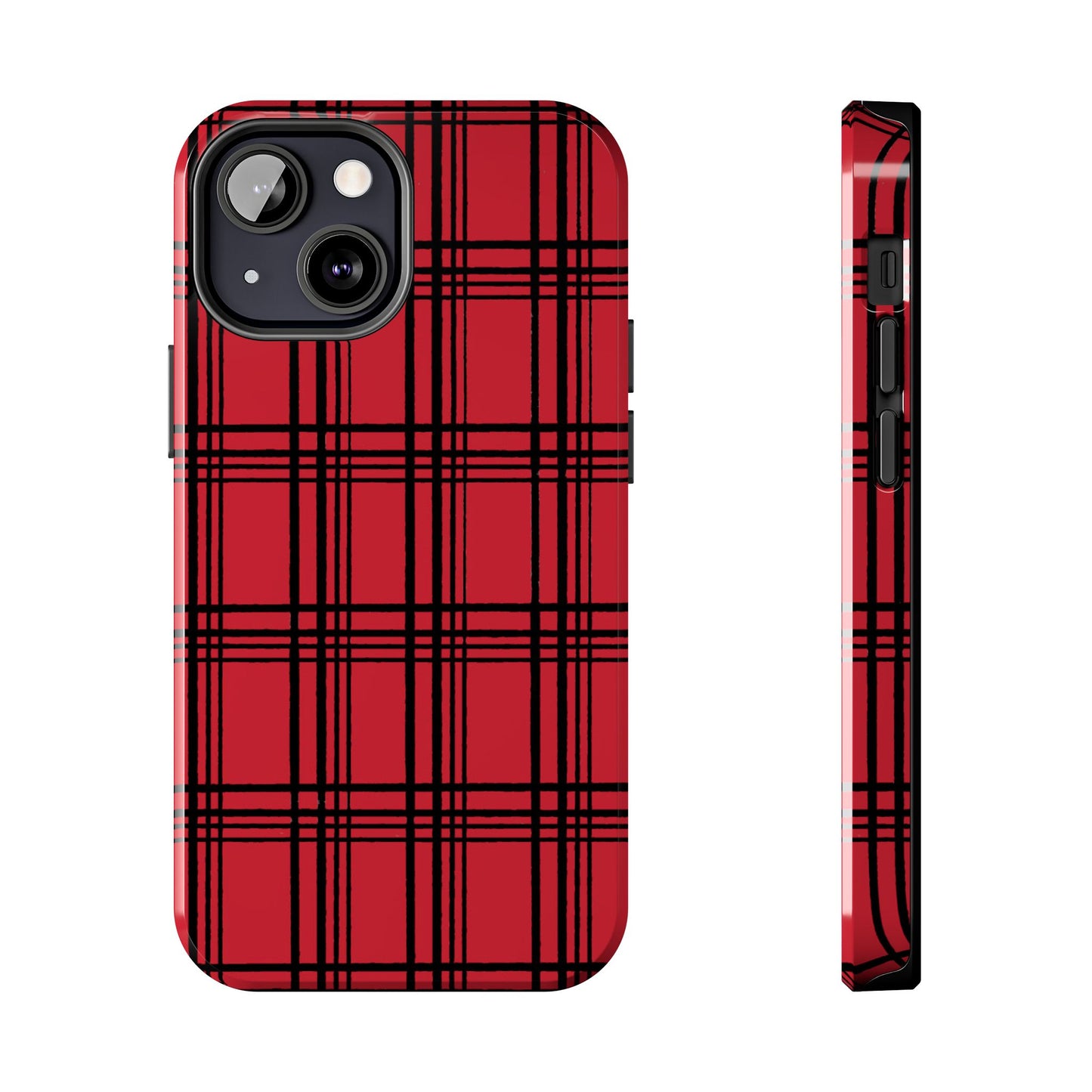 Glad Plaid Red / Black Phone Case