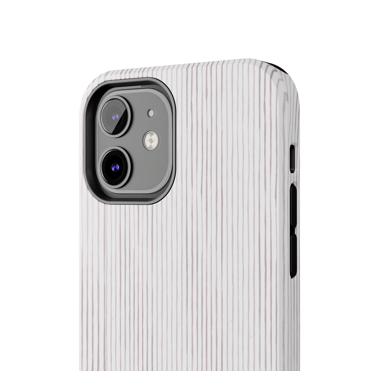 Happy Stripe White / Silver Phone Case