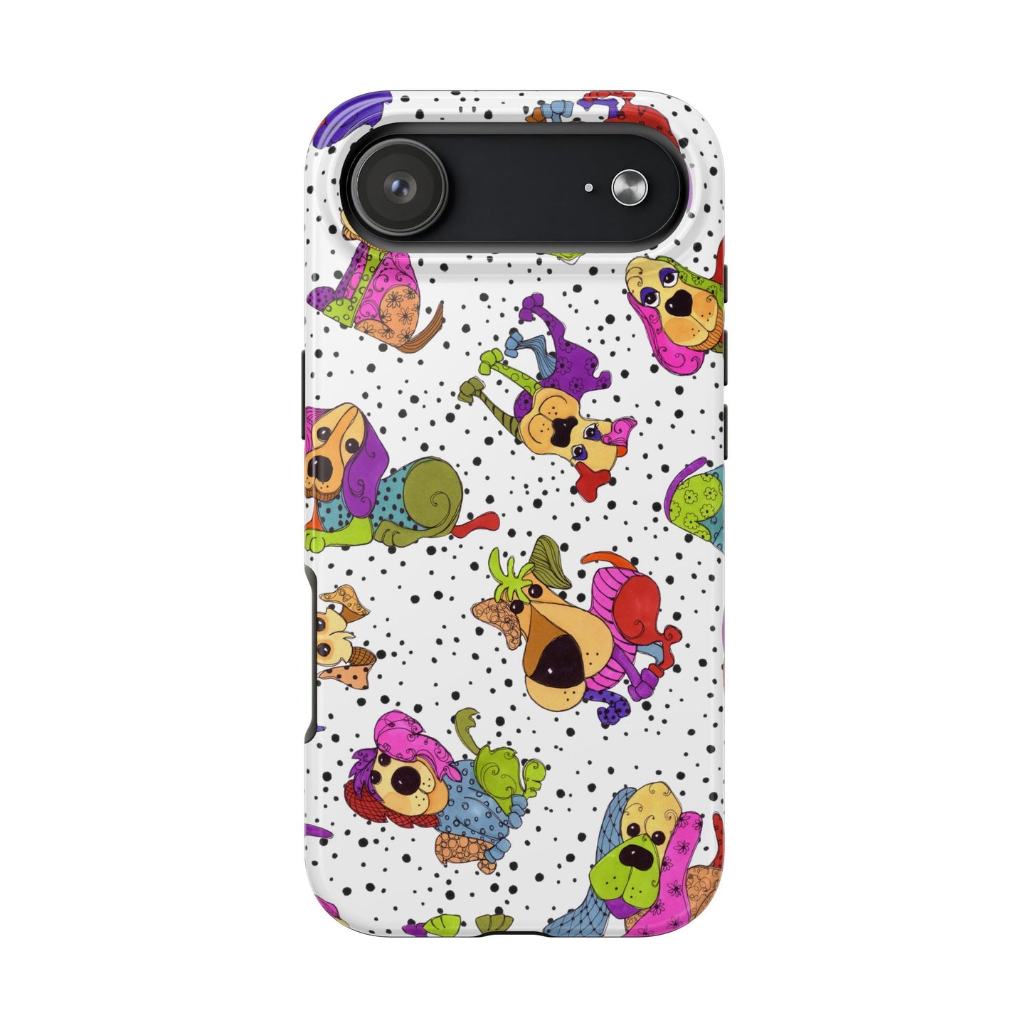 Tossed Happy Dogs White Phone Case