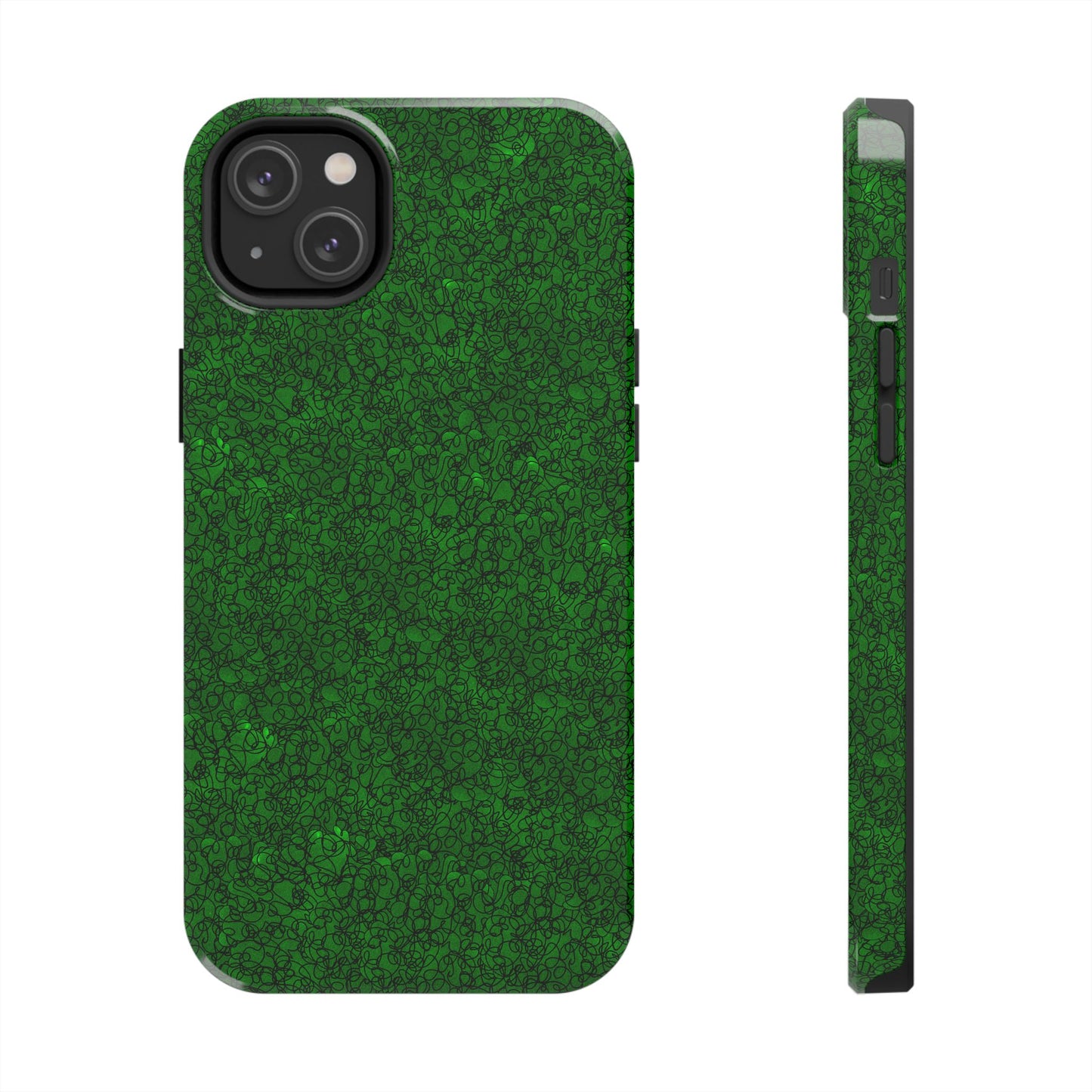 Scribble Green / Black Phone Case
