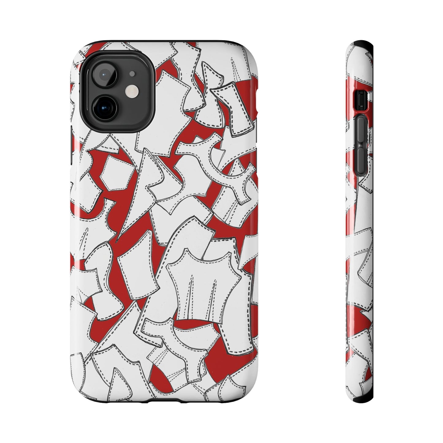 Pattern Pieces Red Phone Case