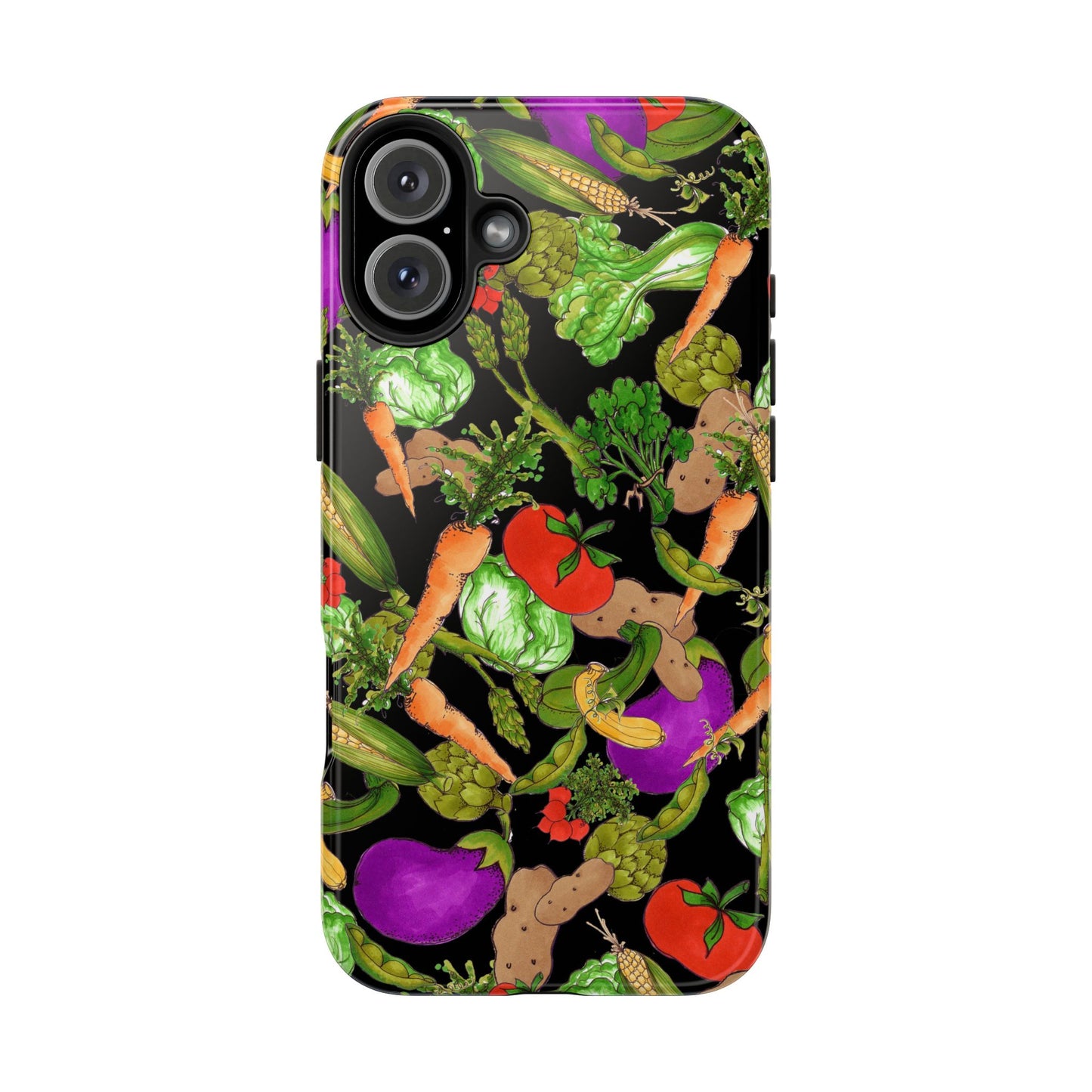 Veggie Jungle Black Phone Case